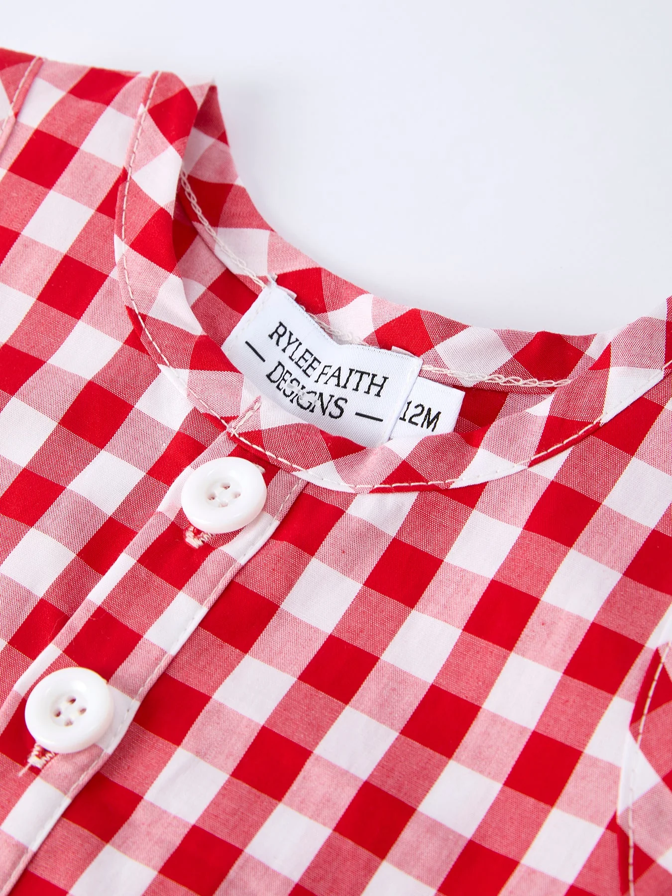 Summer Plaid Smocked Ruffle Boys Romper Sibling Outfits - Image 4