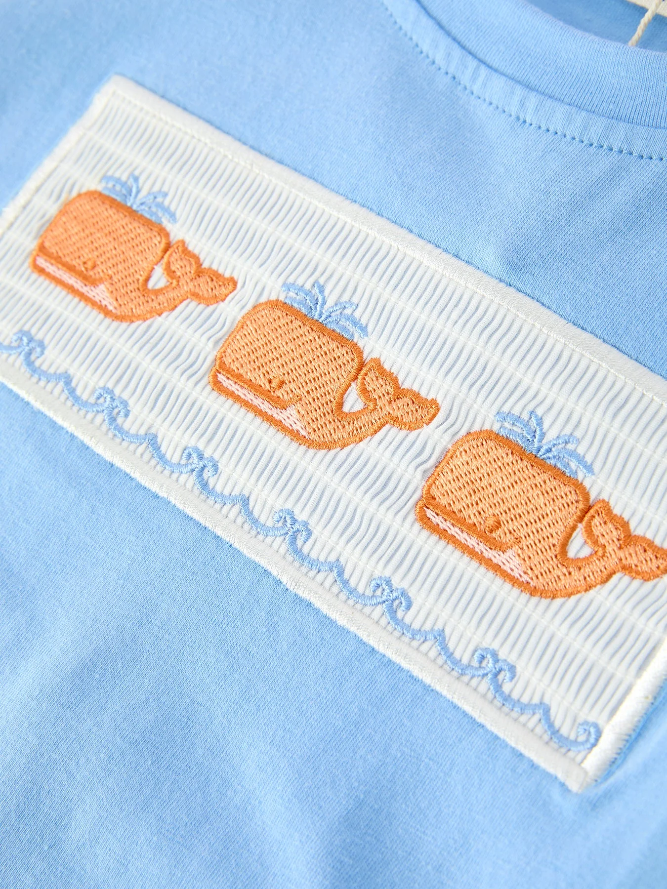 Summer Whale Embroidery Boys Set T Shirt Plaid Shorts Outfit - Image 4