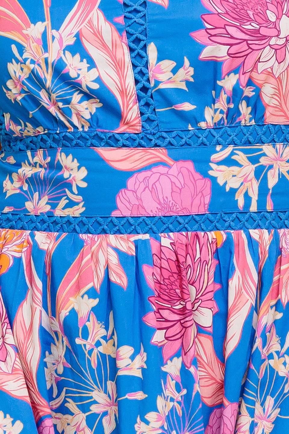 Sun-kissed Flower Woven Midi Dress - Image 7