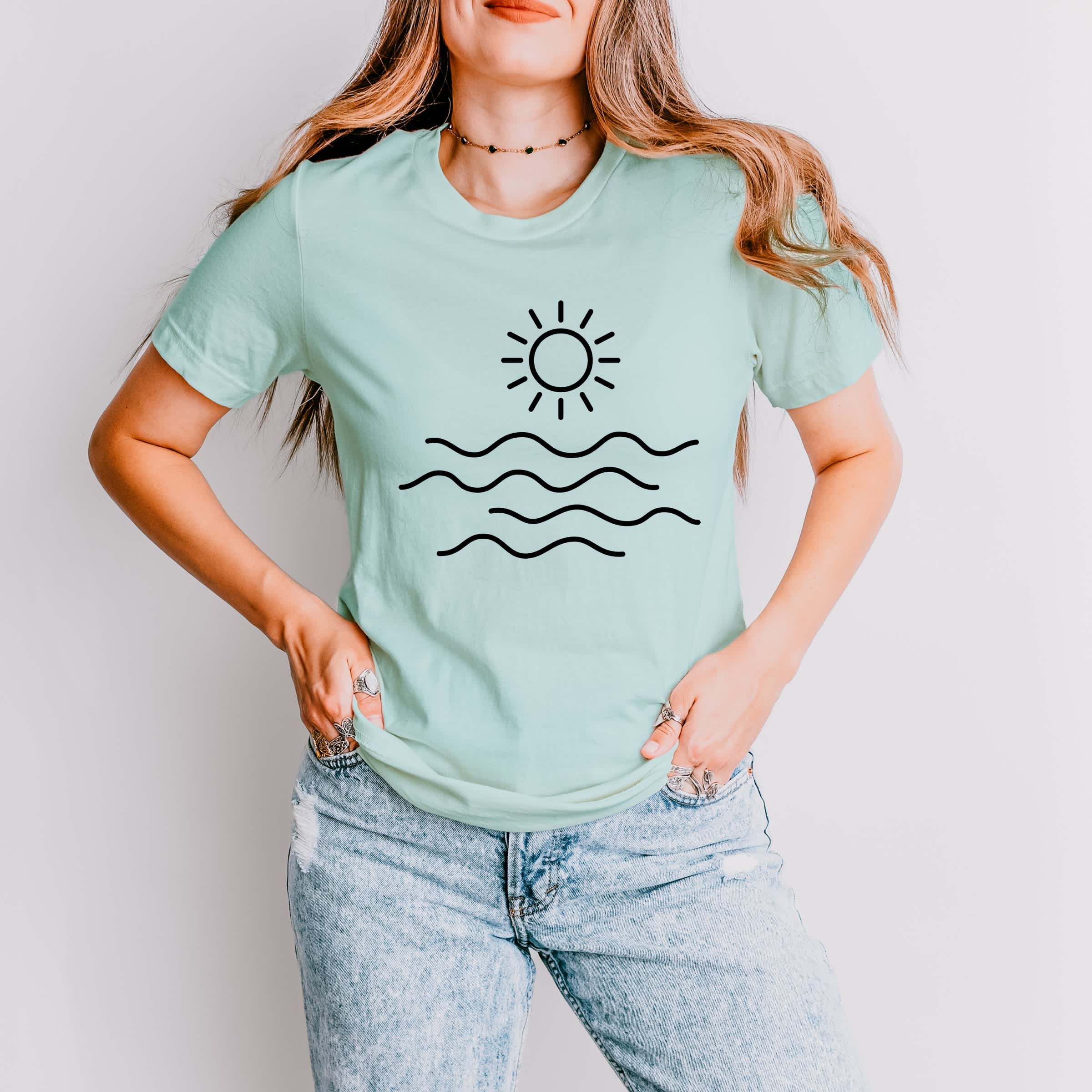Sun Over Ocean - Women's Short Sleeve Graphic T-Shirt - Image 3