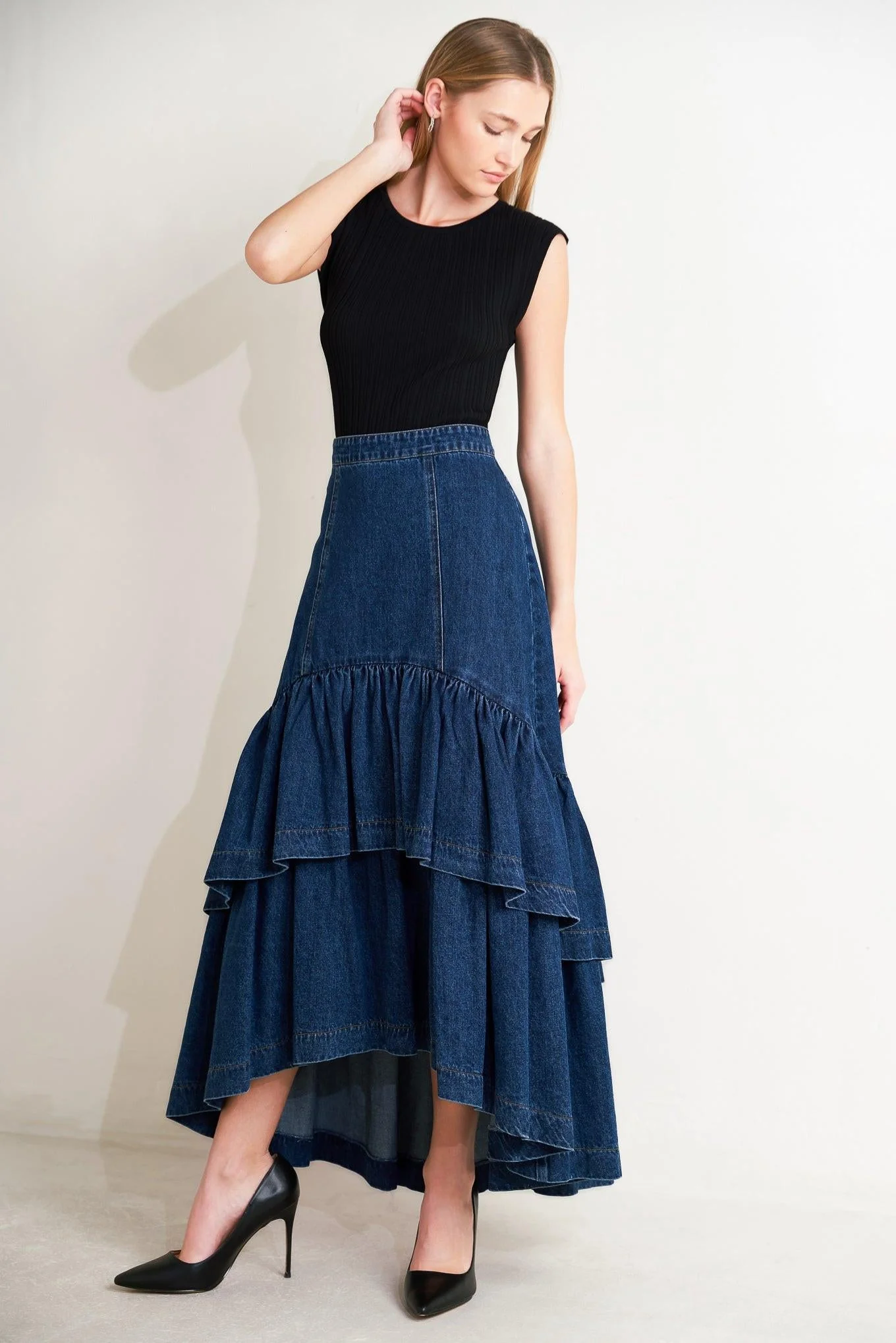 Sunday Stroll Denim Maxi Skirt - Image 4