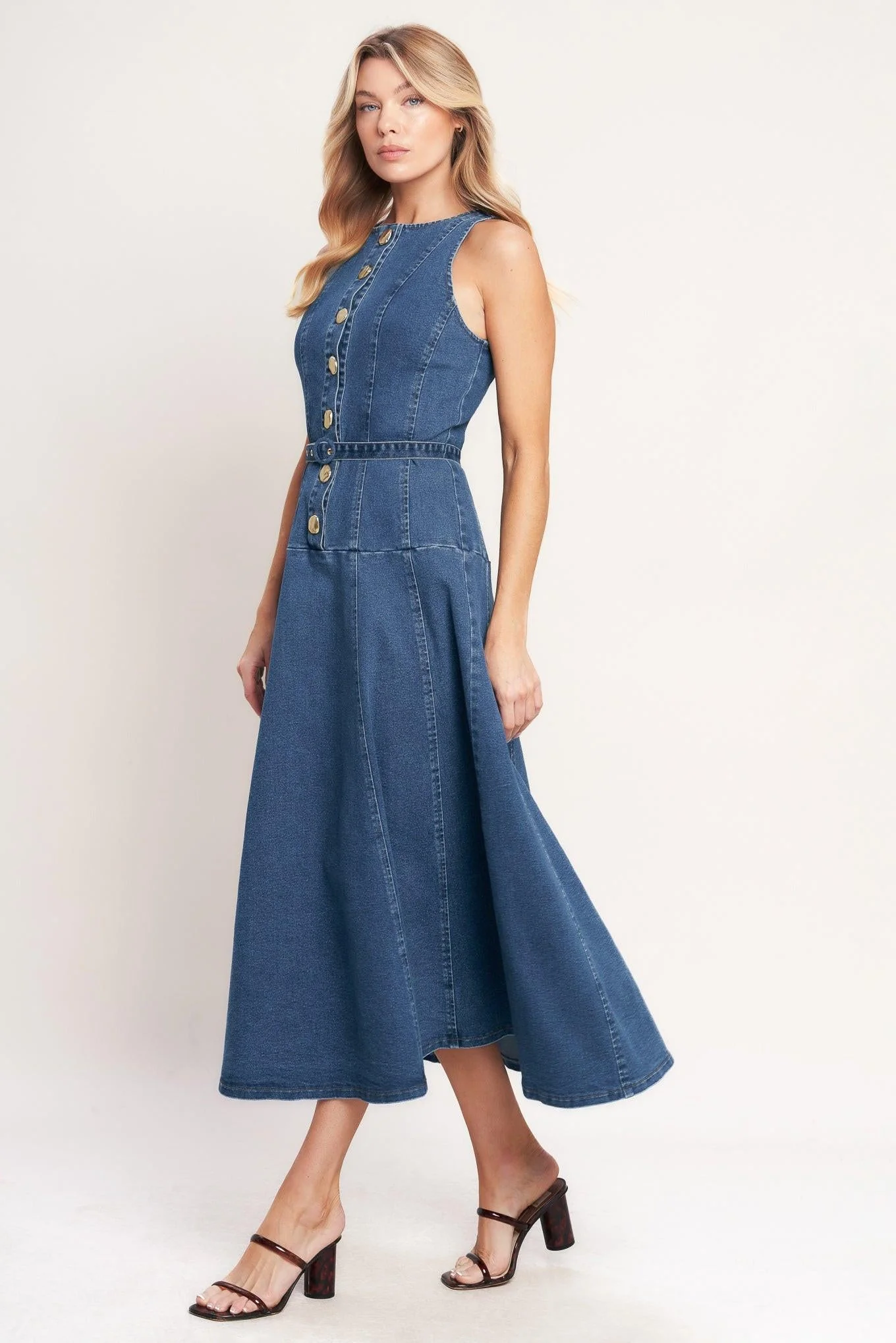 Sunday Stroll Denim Midi Dress - Image 6