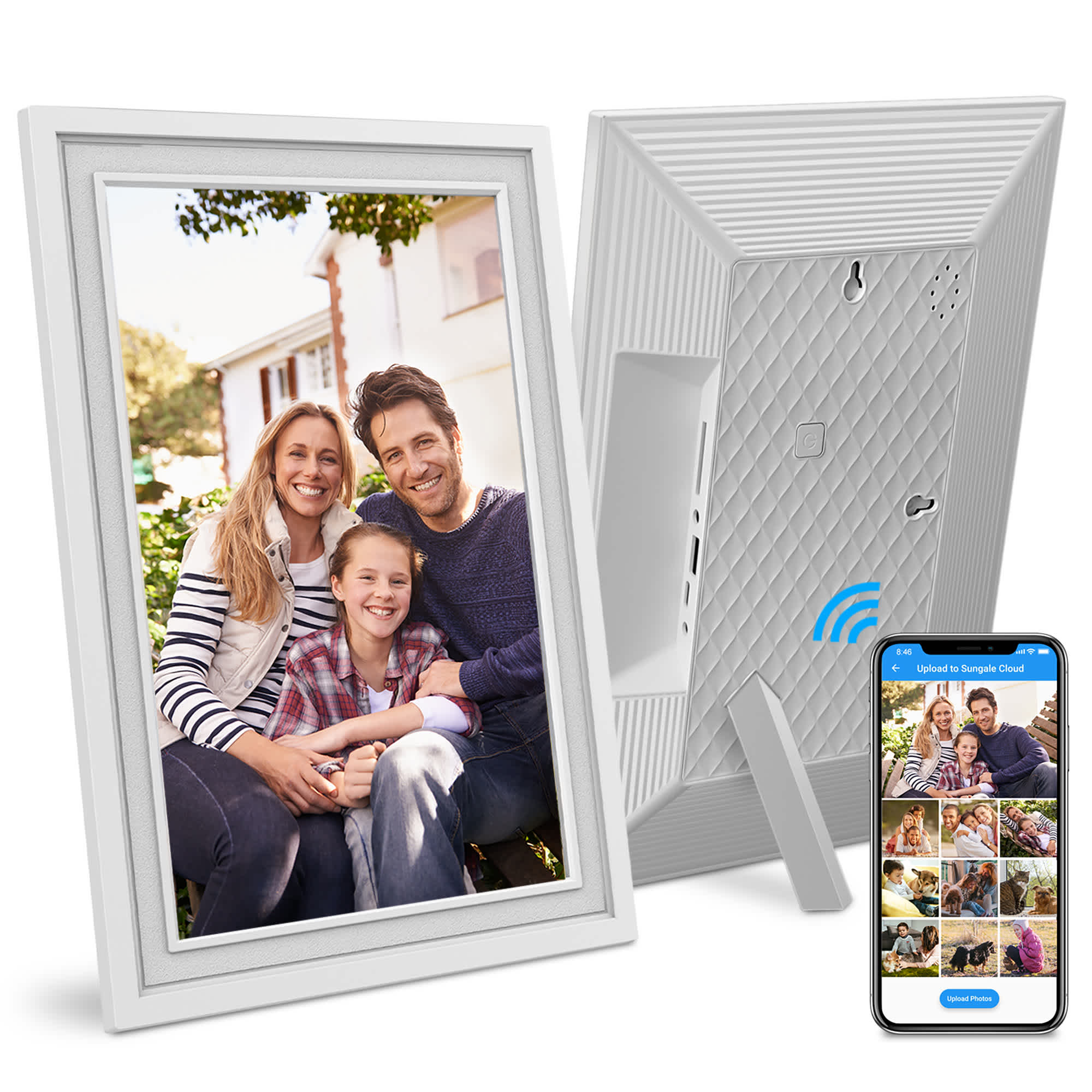 Sungale - WiFi Cloud Digital Photo Frame, Easy PhotoShare APP- 20GB Cloud Storage, Auto-Rotate - Image 3