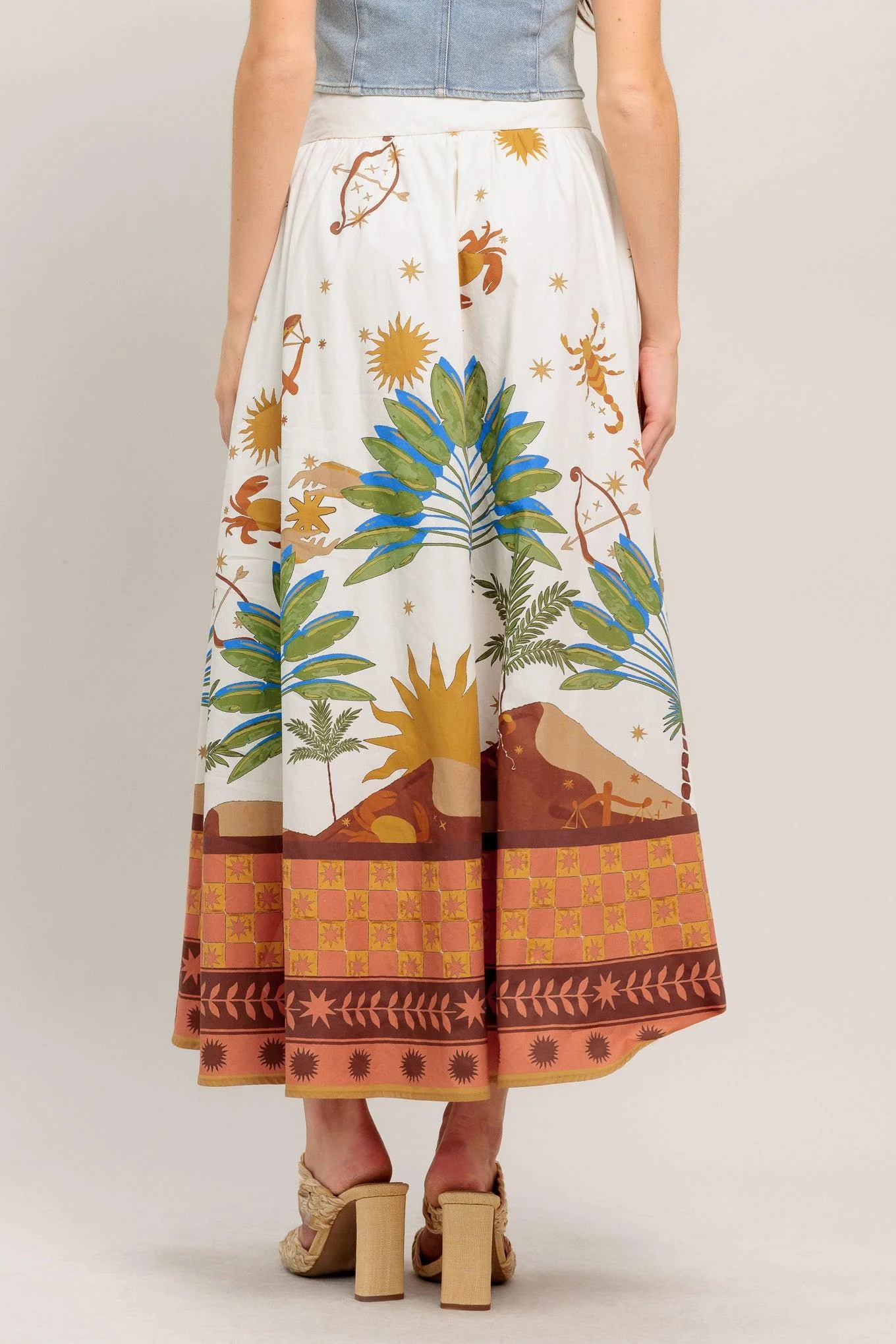 Sunlit Garden Woven Full Midi Skirt - Image 3