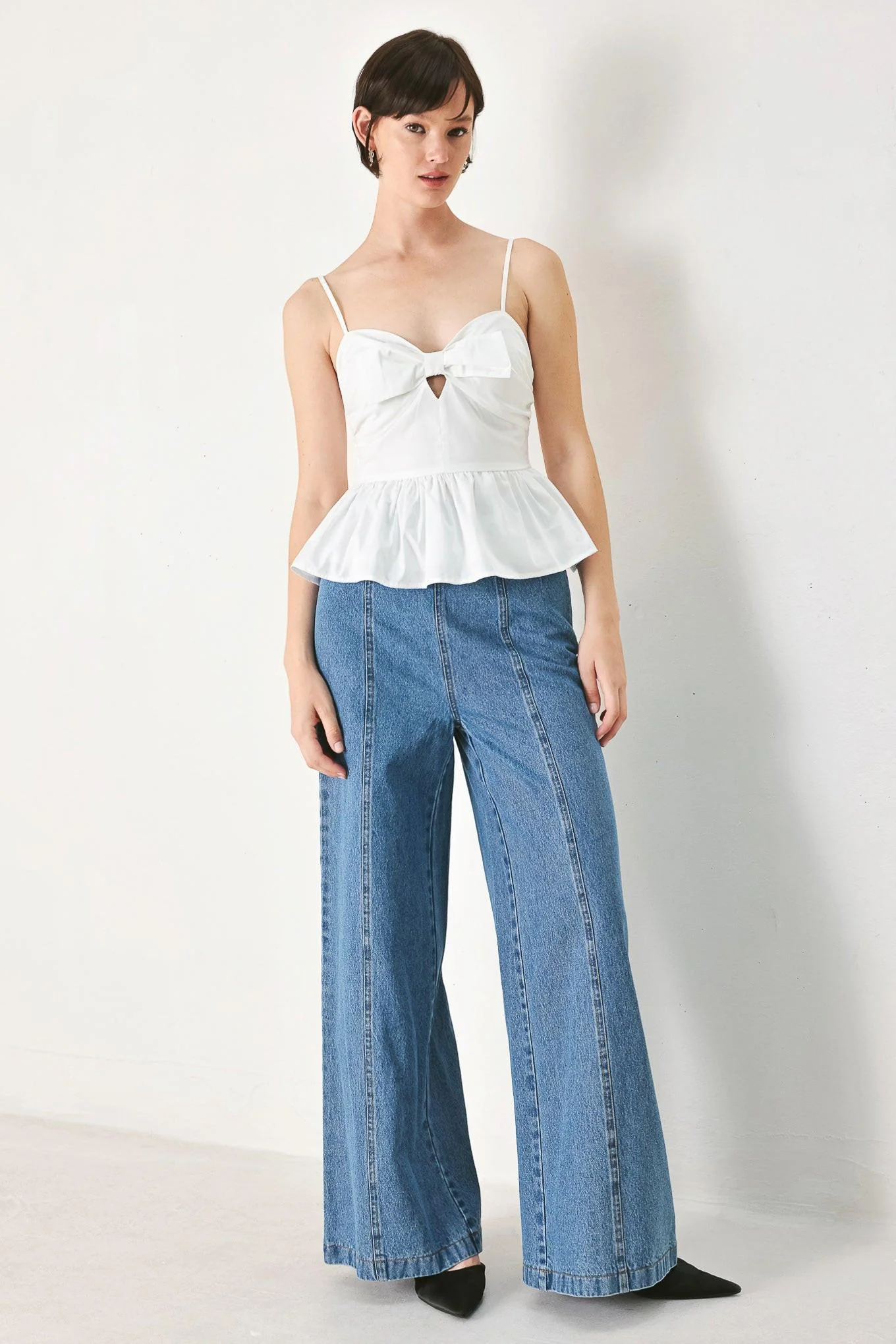 Sunset Bow White Woven Top - Image 6