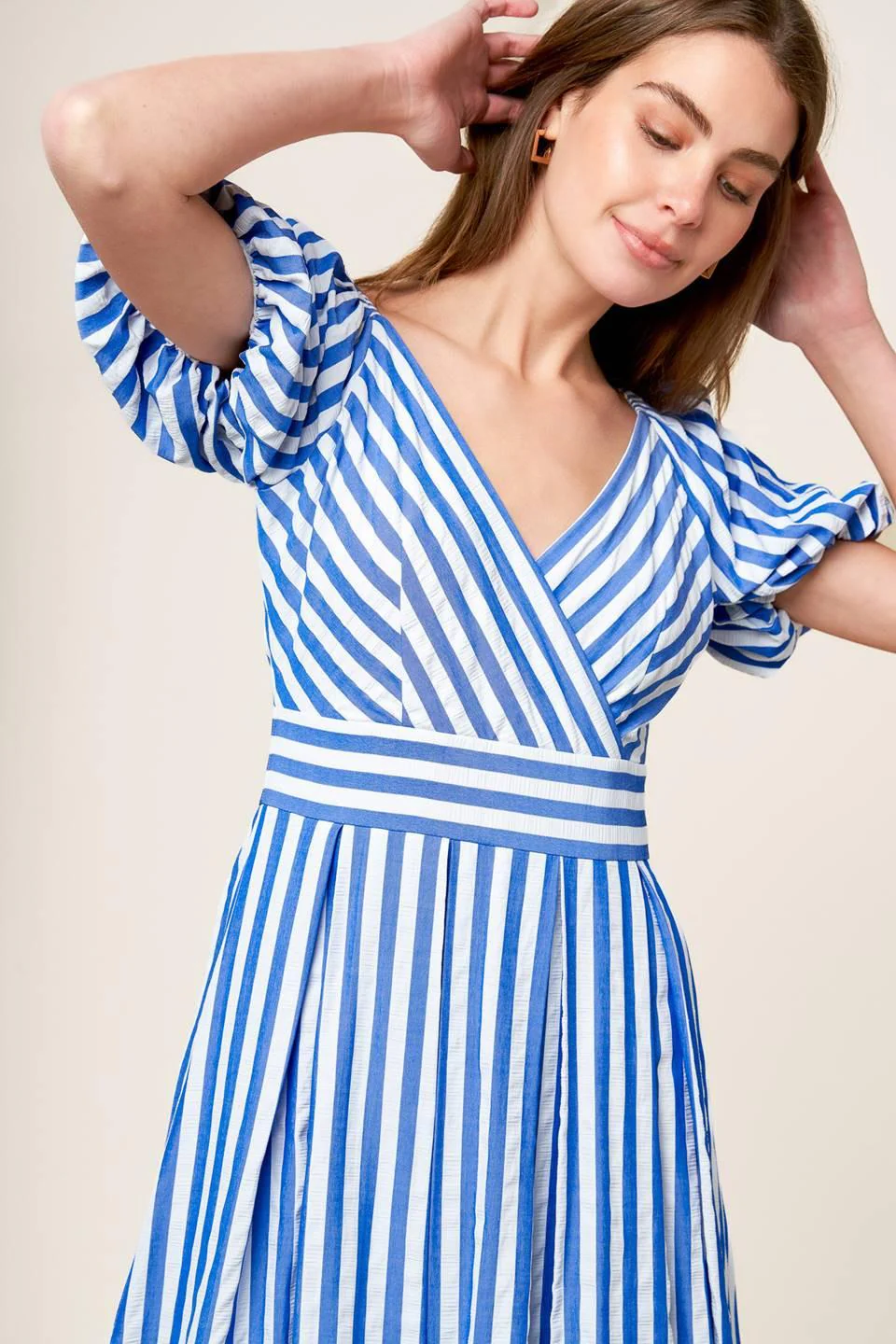 Sunset Steps Blue Woven Midi Dress - Image 6