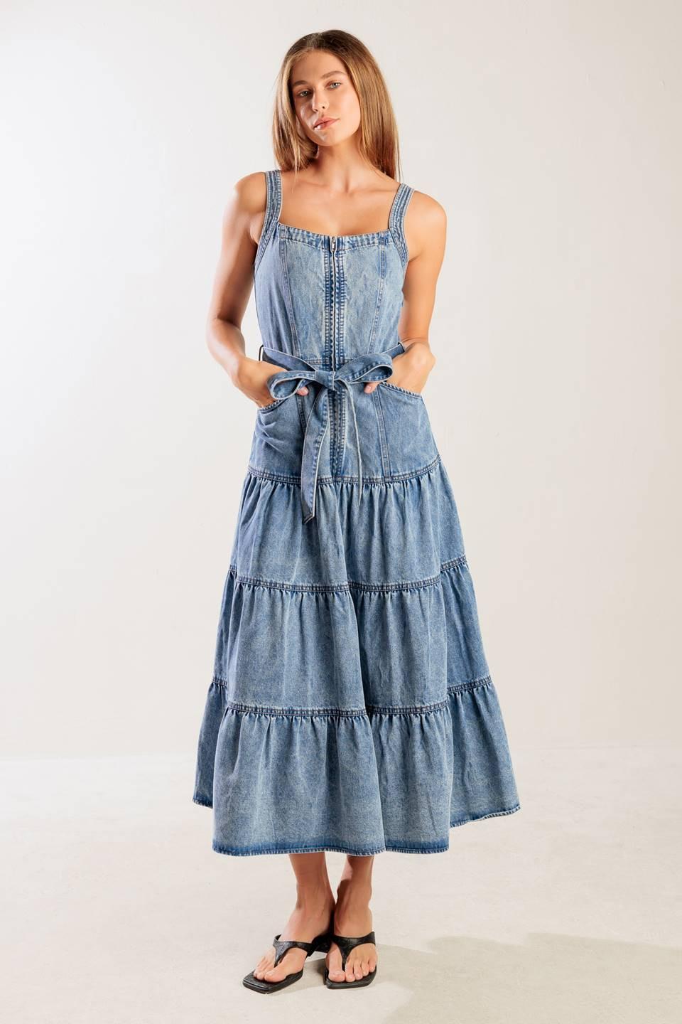 Sunshine State of Mind Indigo Denim Dress - Image 3