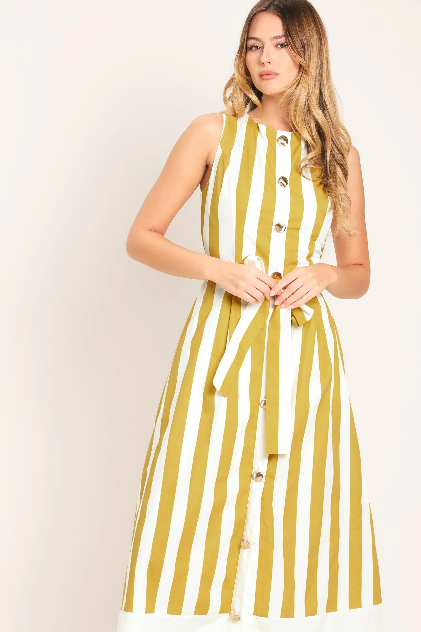 Sunshine Stripe Woven Midi Dress - Image 5