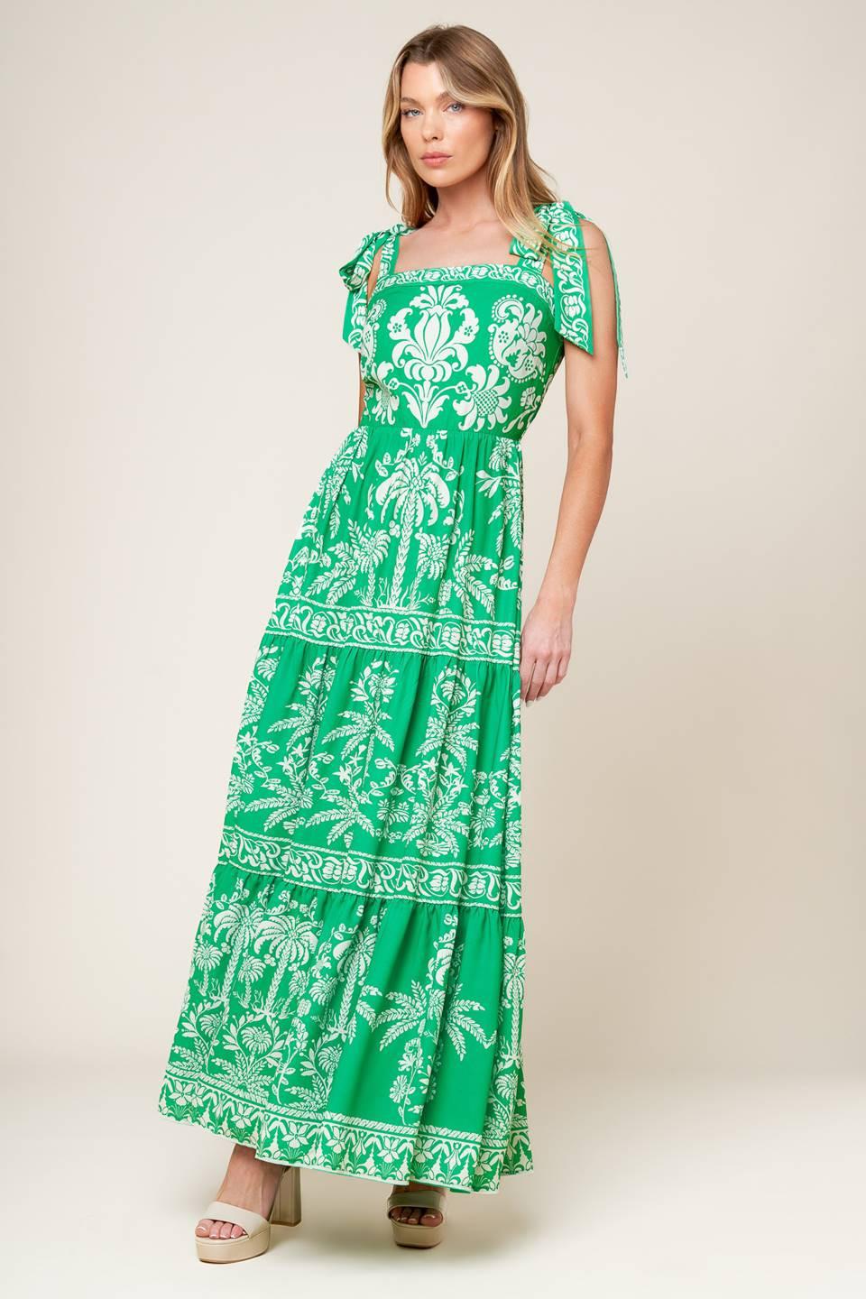 Sweet Like Green Woven Maxi Dress - Image 3