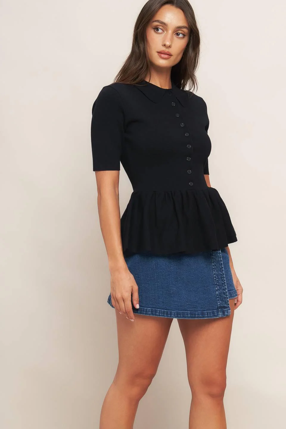 Sweet Serenade Black Woven Top - Image 3