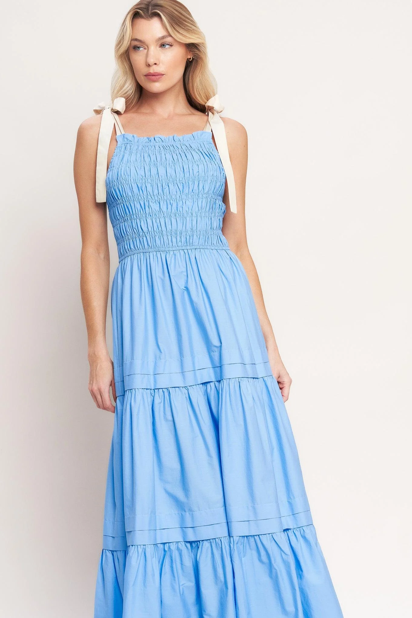 Sweet Serenity Tiered Woven Maxi Dress - Image 3