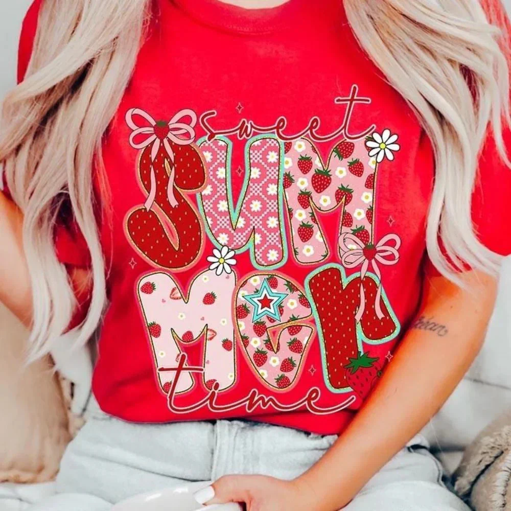 Sweet Summertime Graphic Tee – Cute Retro Summer T-Shirt, Aesthetic Beach Vibes, Casual Trendy Outfit - Image 10