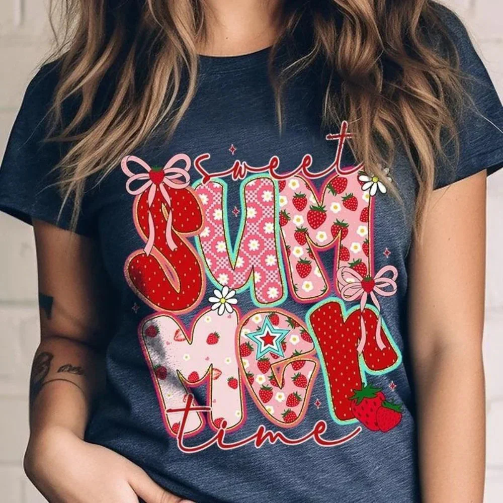 Sweet Summertime Graphic Tee – Cute Retro Summer T-Shirt, Aesthetic Beach Vibes, Casual Trendy Outfit - Image 2