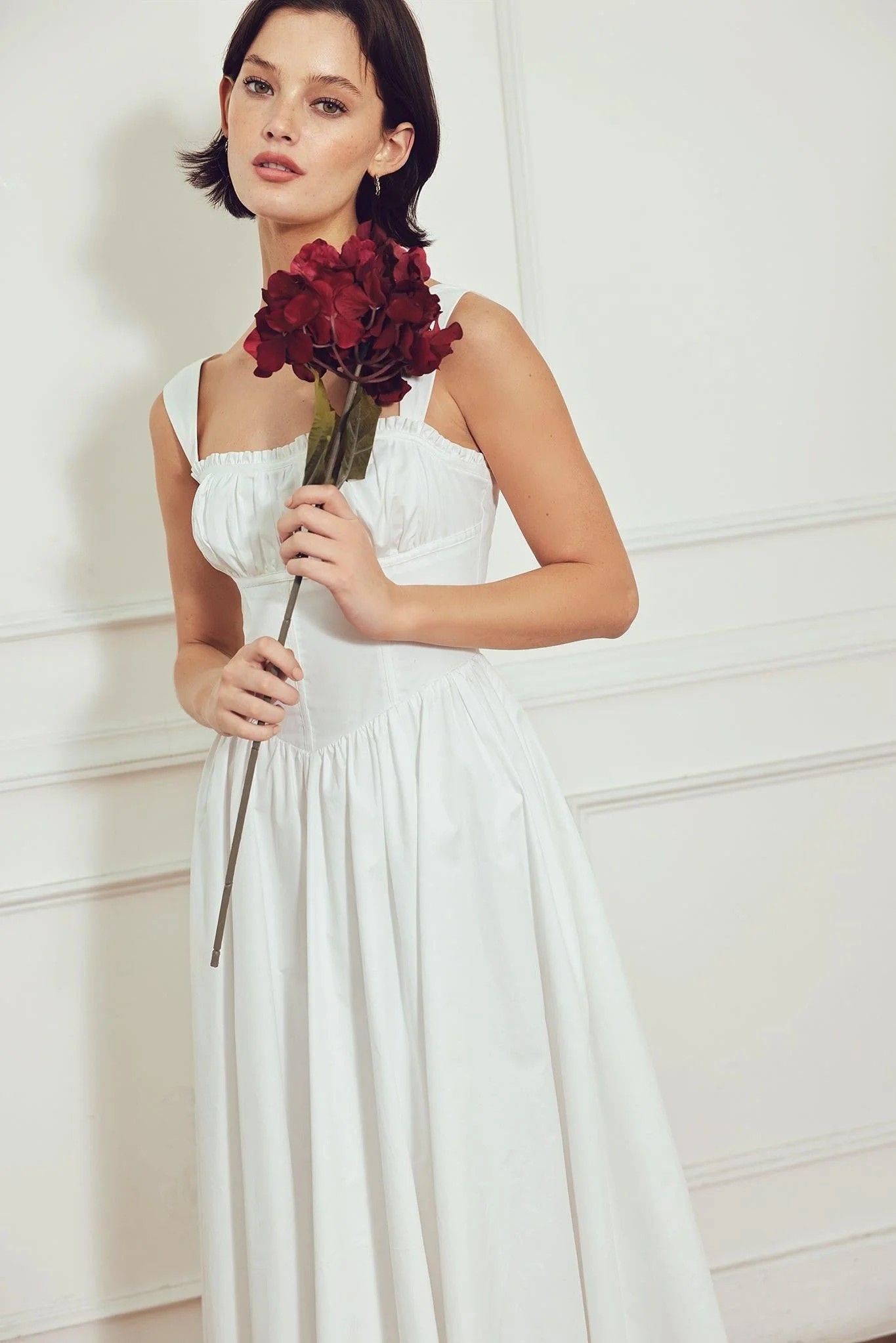 Sweetheart Serenade Woven Midi Dress - Image 4