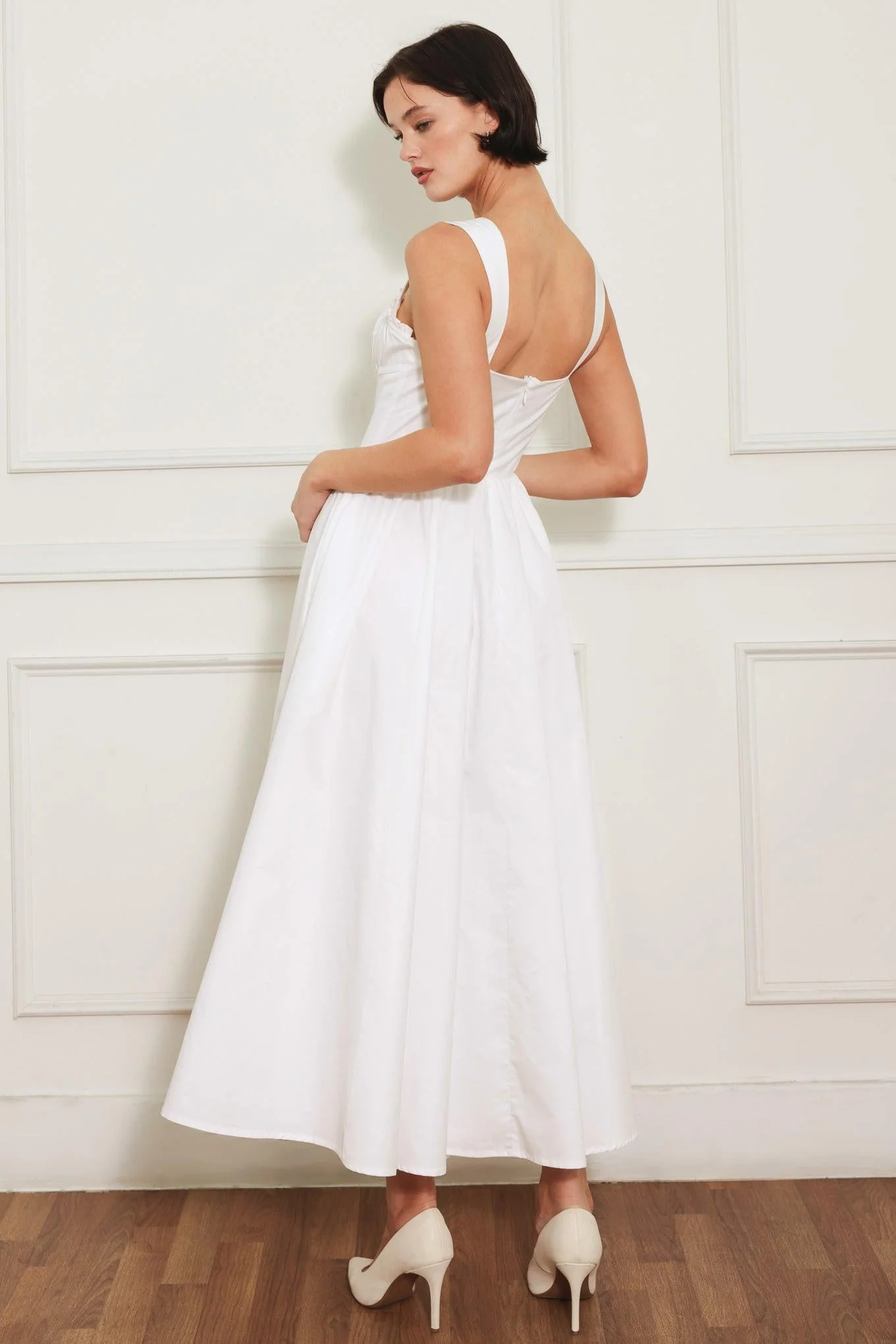 Sweetheart Serenade Woven Midi Dress - Image 7