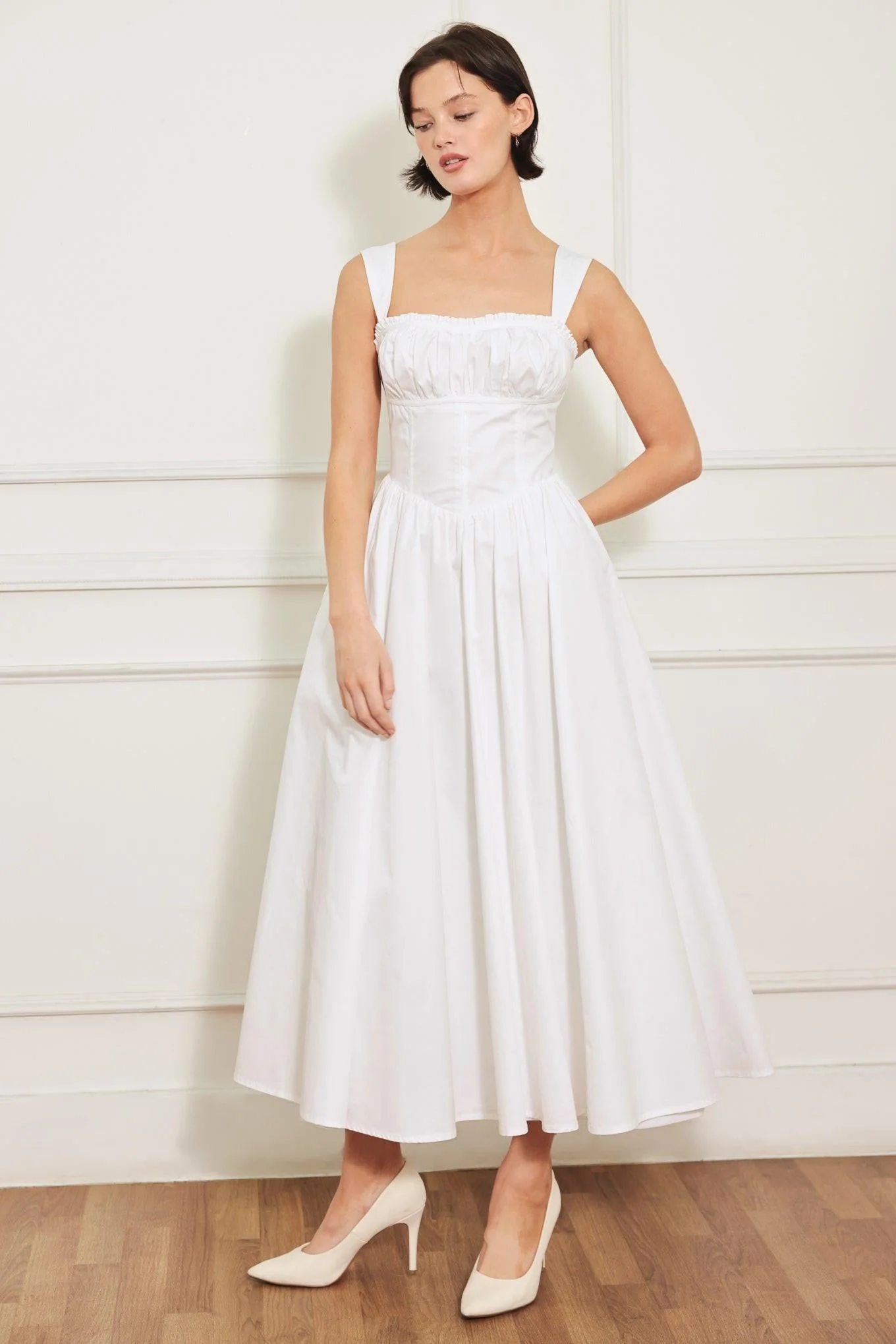 Sweetheart Serenade Woven Midi Dress - Image 8