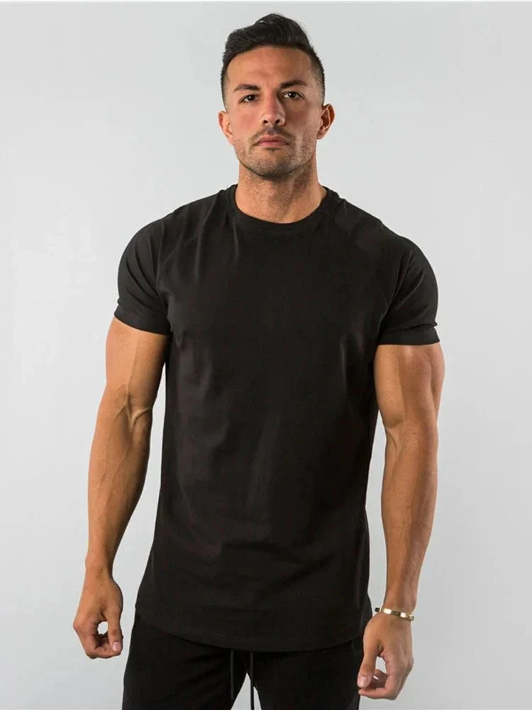 T Shirt Men Casual Short Sleeve Muscle Joggers Bodybuilding Tshirt Male Gym Fitness Tops Tee Streetwear Slim Fit Summer T-shirt - Image 10
