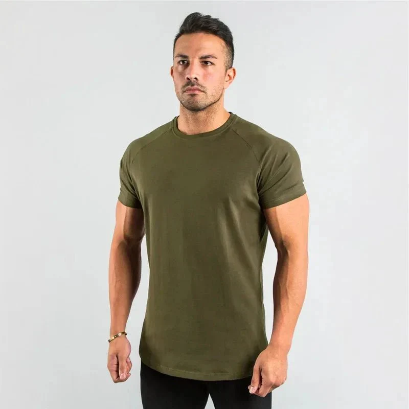 T Shirt Men Casual Short Sleeve Muscle Joggers Bodybuilding Tshirt Male Gym Fitness Tops Tee Streetwear Slim Fit Summer T-shirt - Image 14