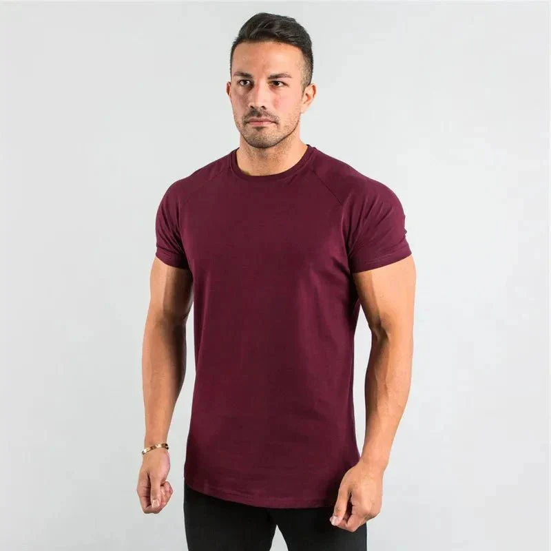 T Shirt Men Casual Short Sleeve Muscle Joggers Bodybuilding Tshirt Male Gym Fitness Tops Tee Streetwear Slim Fit Summer T-shirt - Image 16