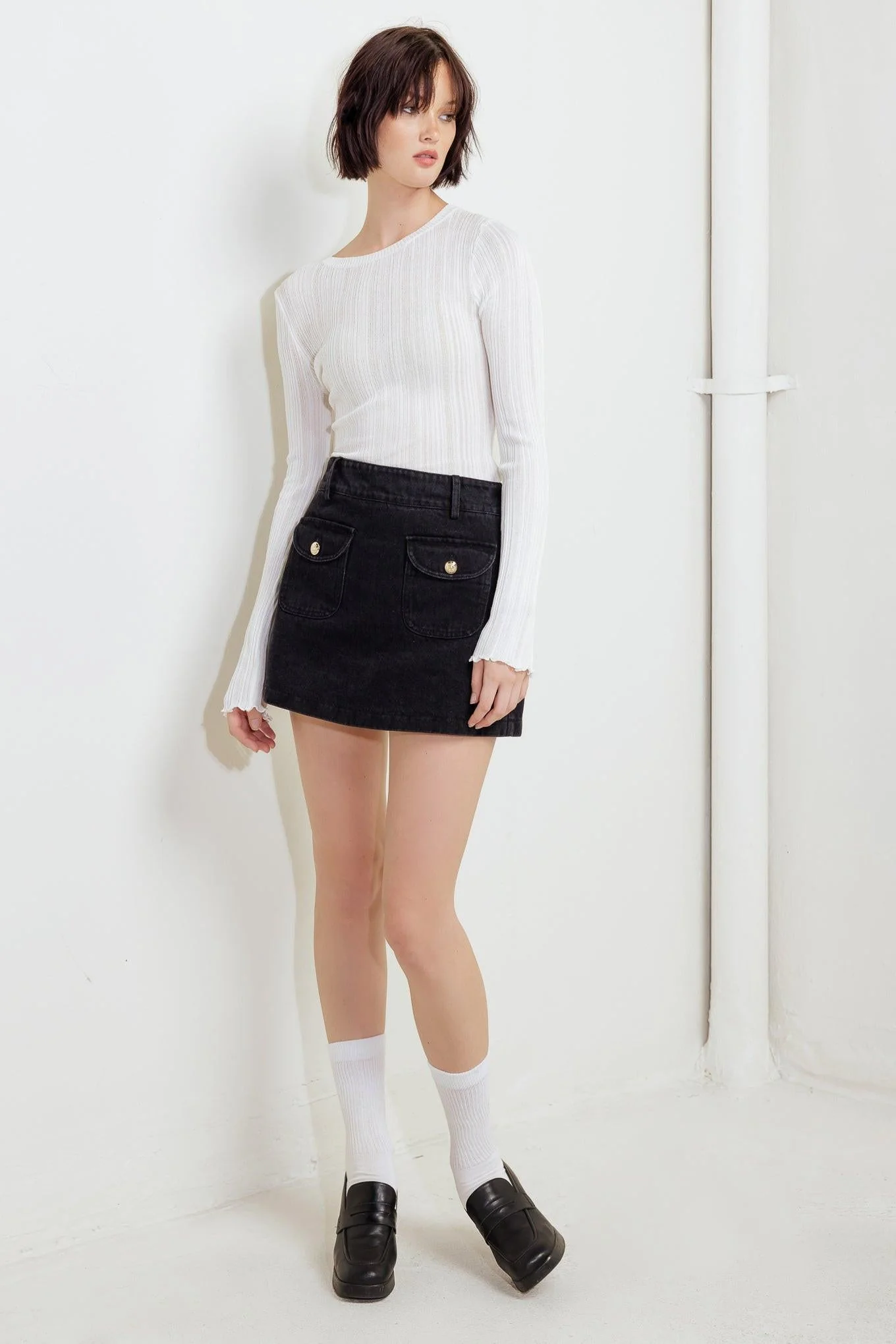 Tailored Flow Black Woven Skort - Image 4