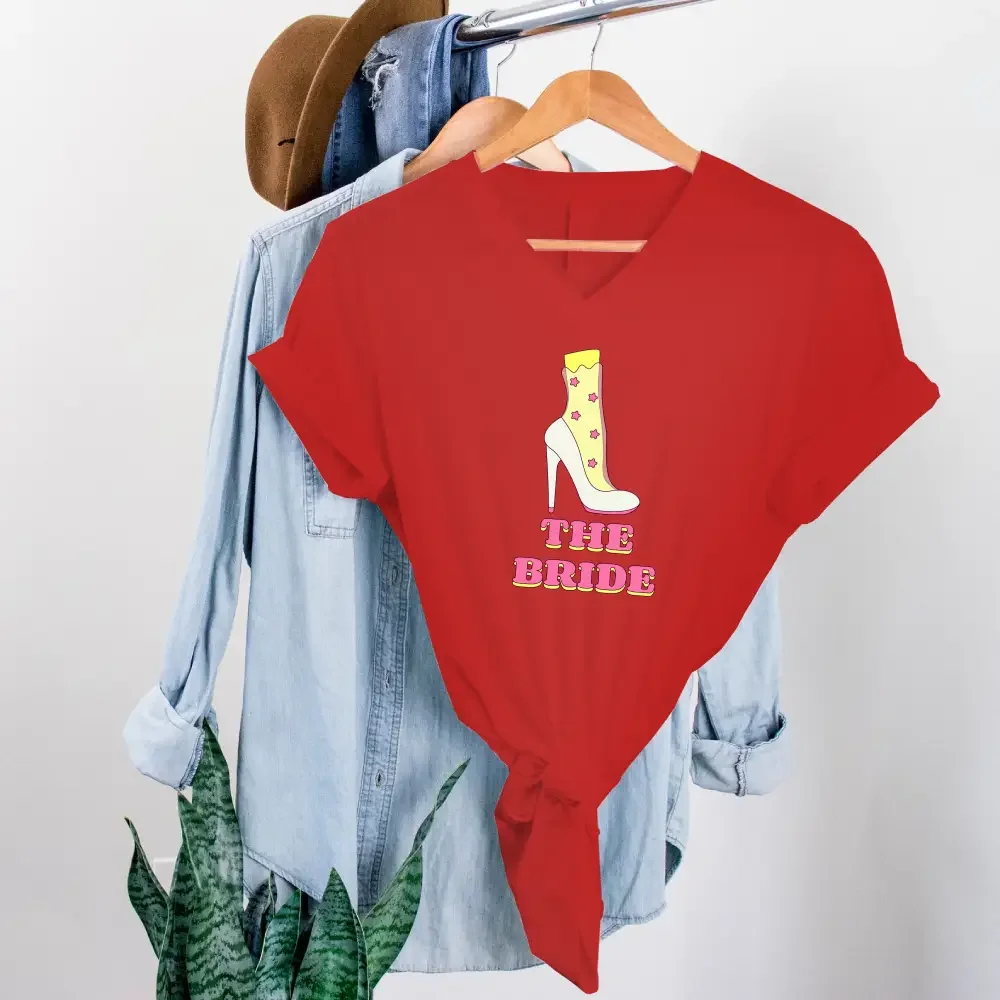 🍾 Team Bride & The Bride 💍 Bachelorette Party Matching V-Neck T-Shirts - Image 13