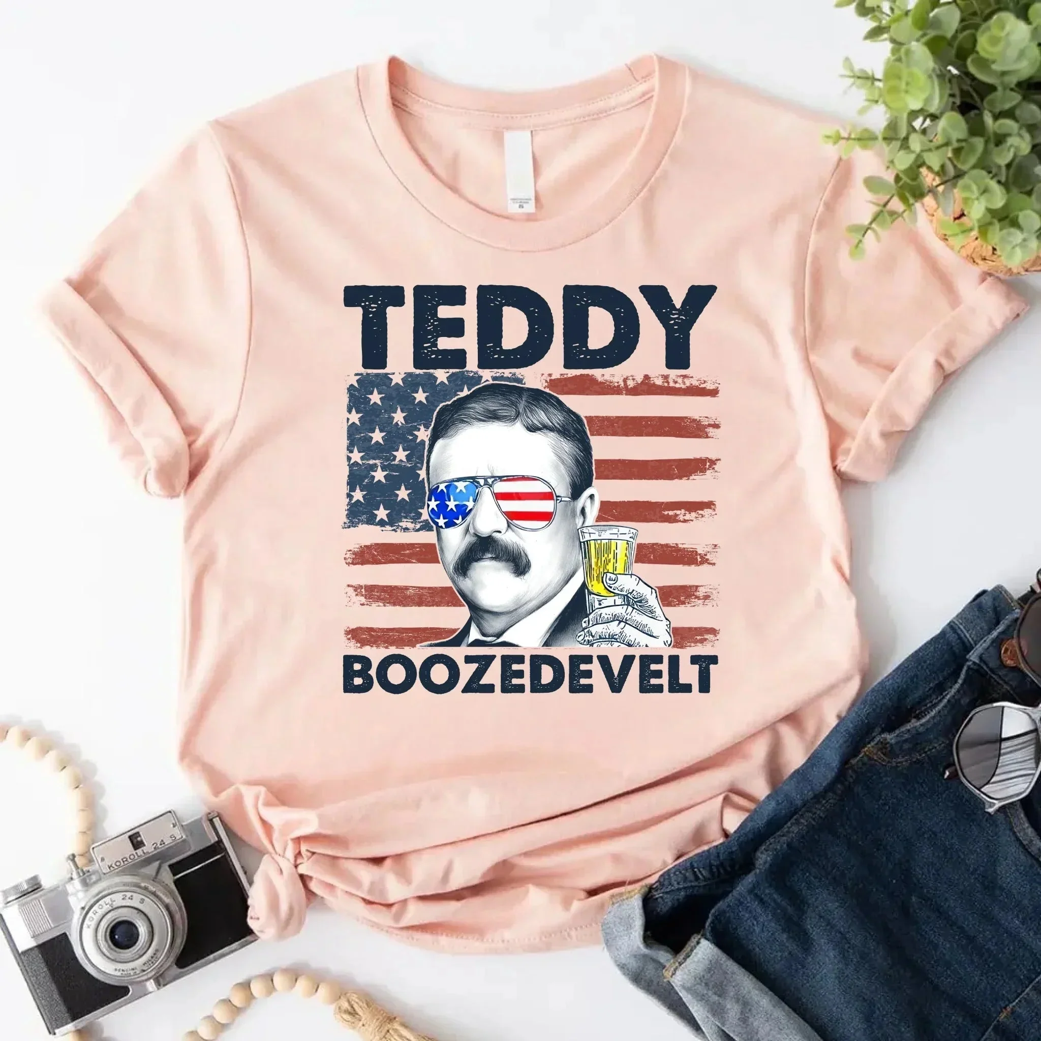 Teddy Boozedevelt 4th of July Shirt – Roosevelt Party Drinking Tee - Image 10