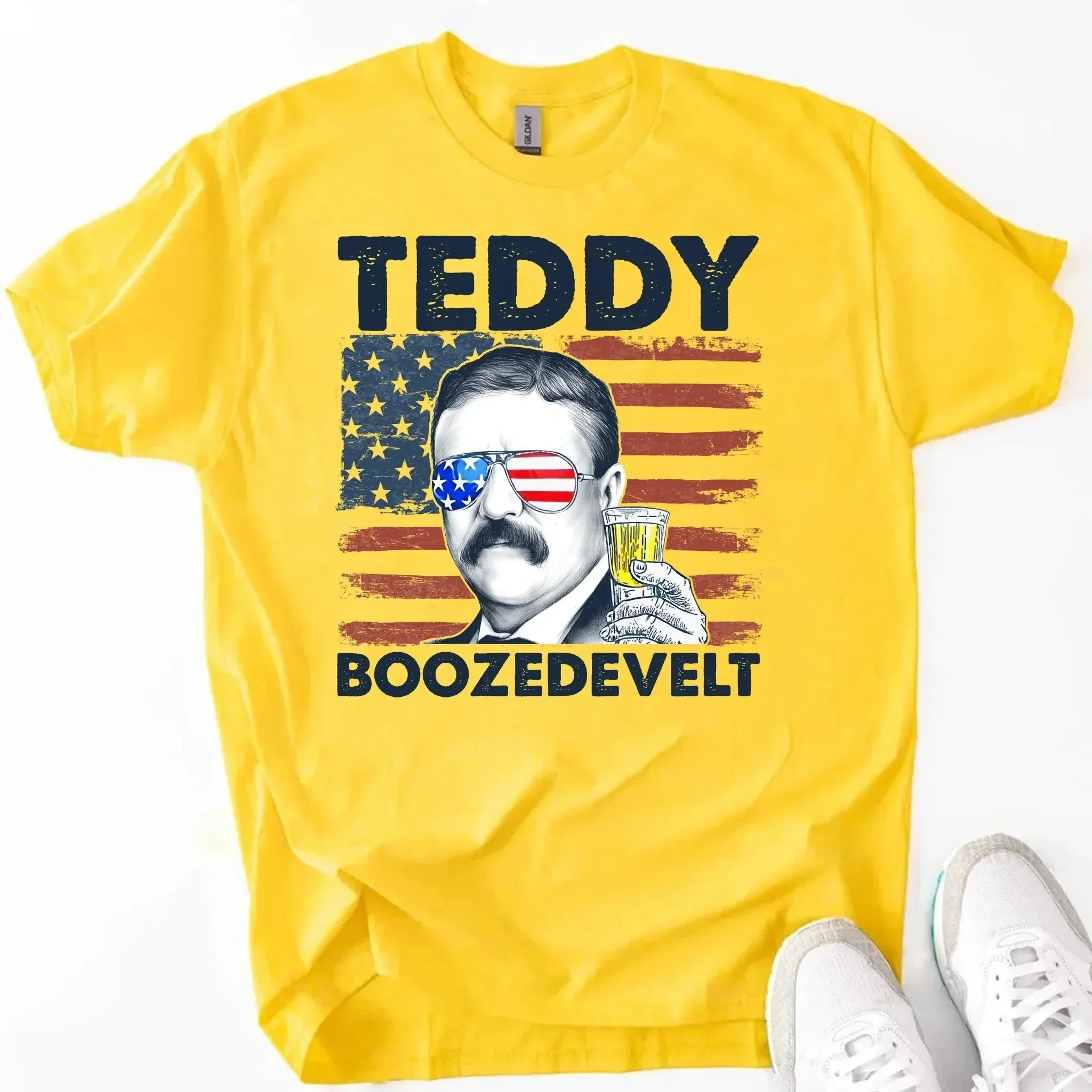 Teddy Boozedevelt 4th of July Shirt – Roosevelt Party Drinking Tee - Image 15