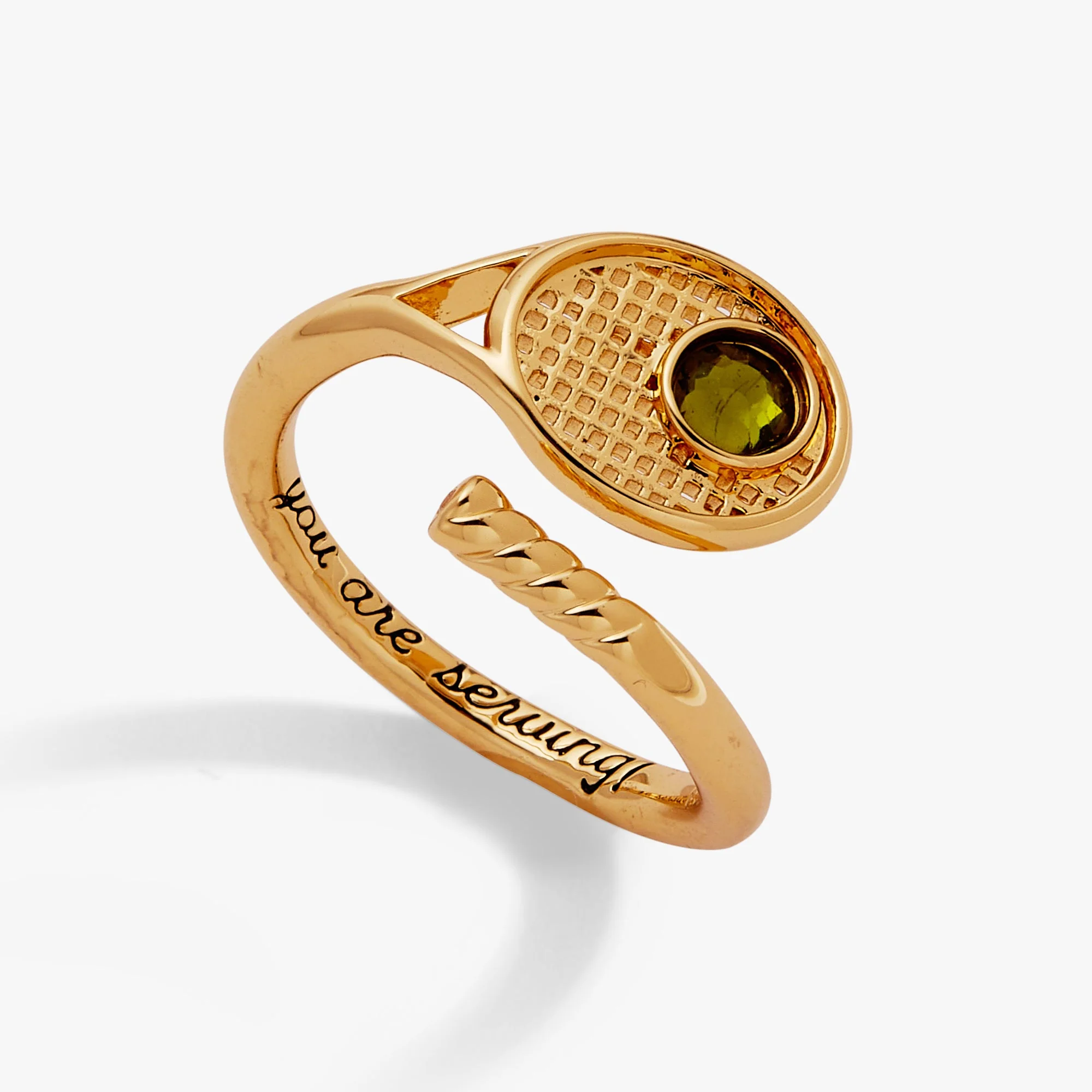 Tennis Racket 'You Are Serving' Wrap Ring - Image 3