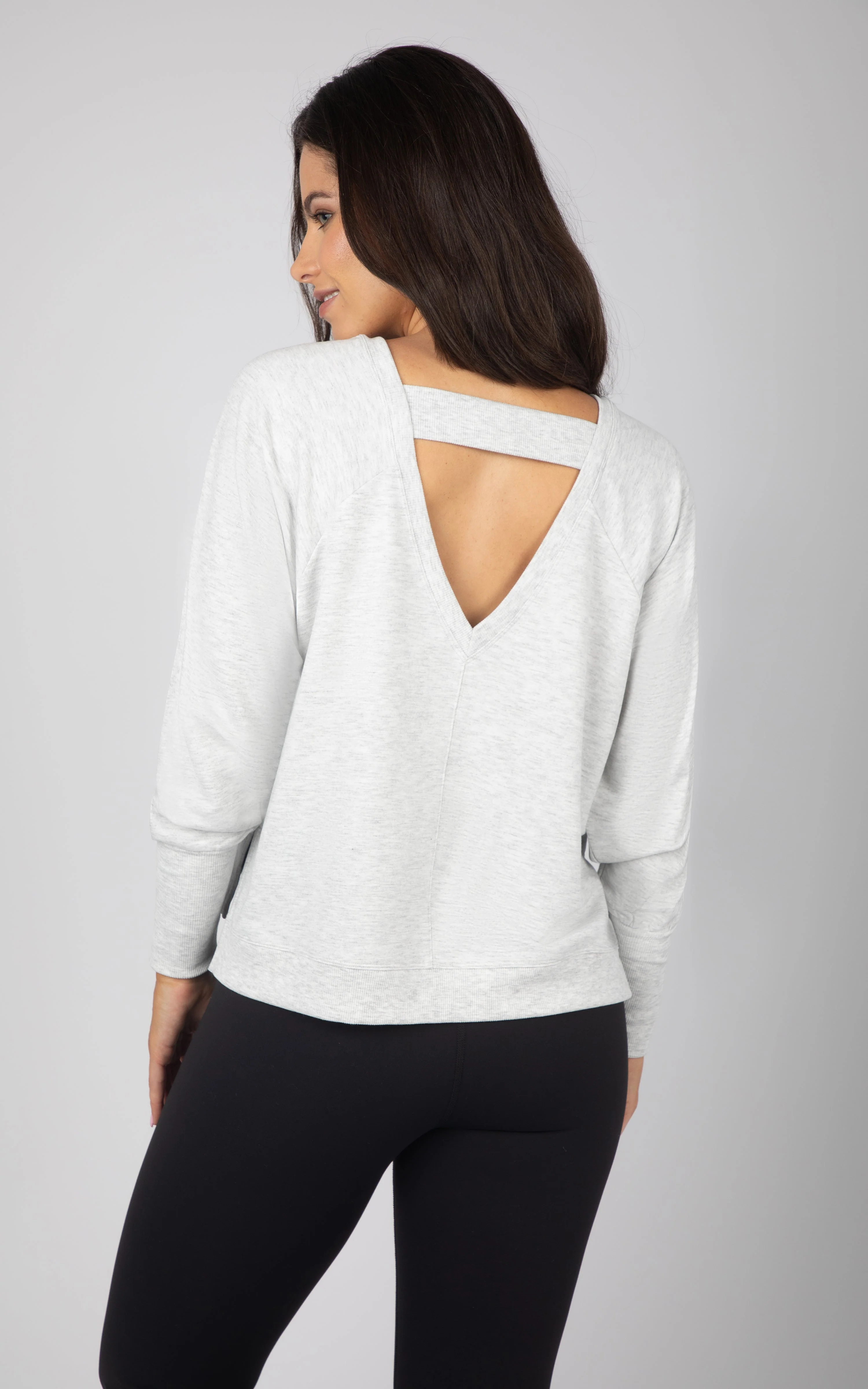Terry Cutout Back High Low Sweatshirt - Image 4
