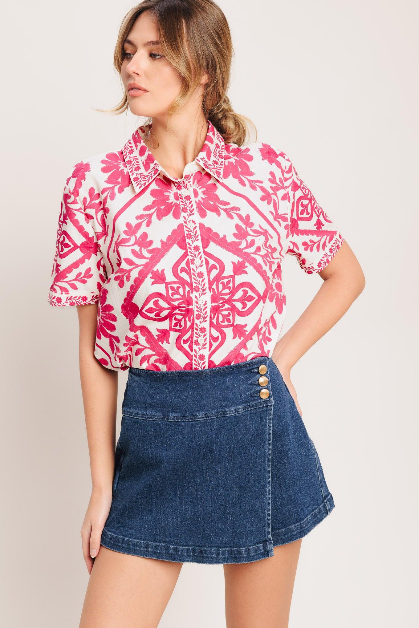 Texture Play Denim Skort - Image 3