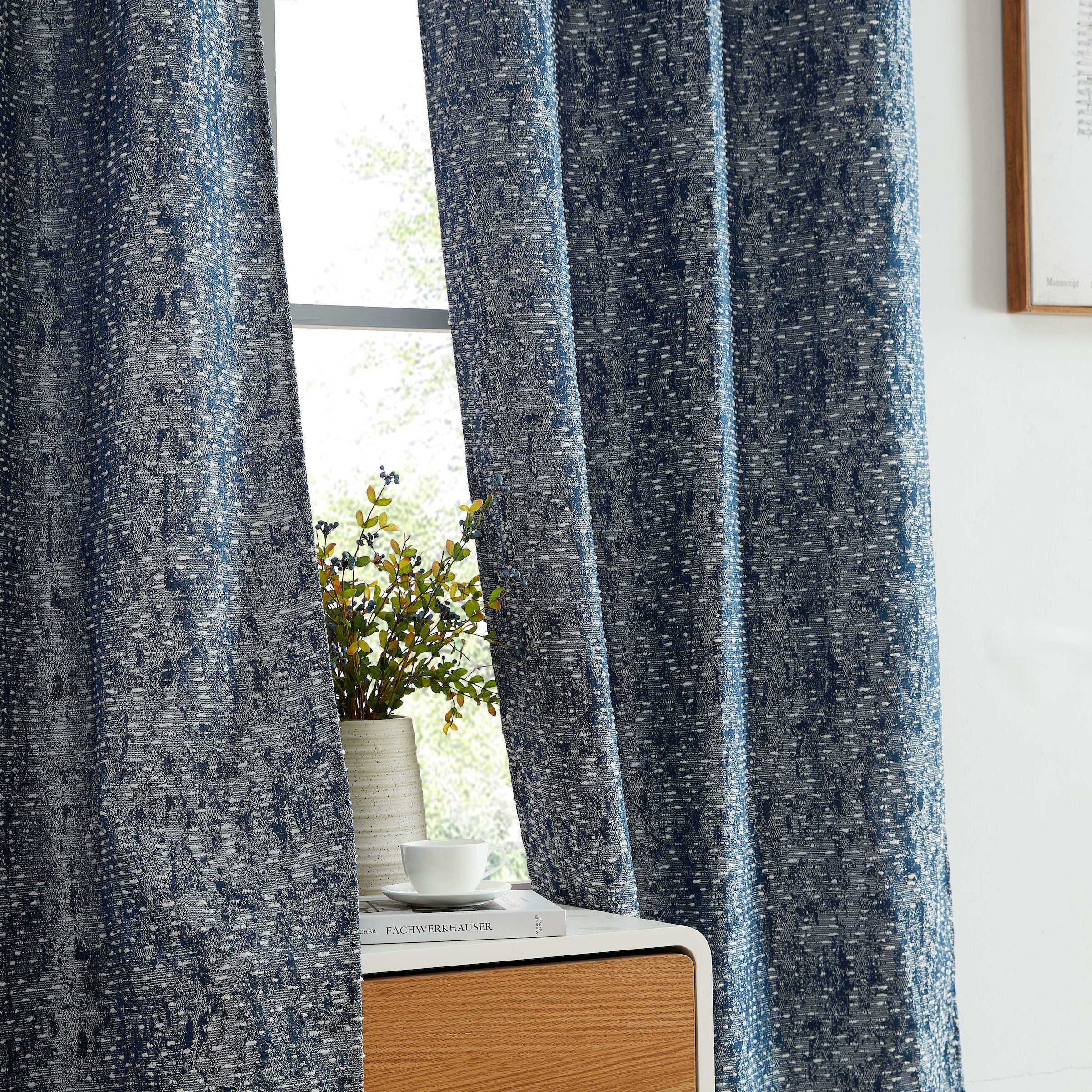 Thd Avi Jacquard Slub Texture Lightweight Privacy Grommet Curtains (2 Panels) - Image 13