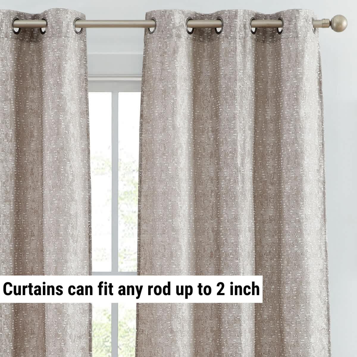 Thd Avi Jacquard Slub Texture Lightweight Privacy Grommet Curtains (2 Panels) - Image 16