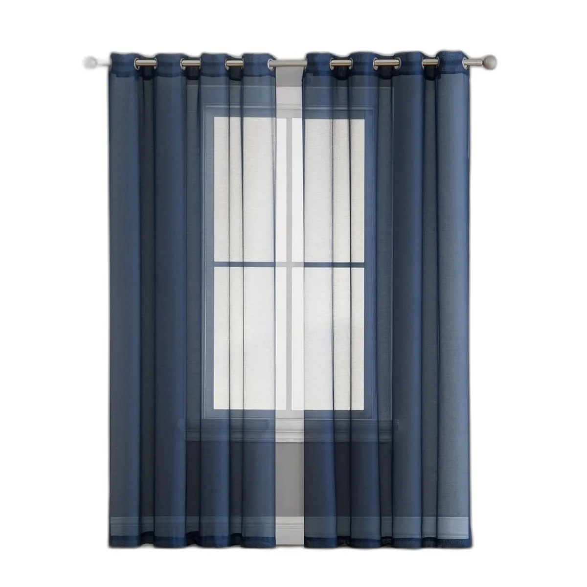 Thd Basics 2 Piece Semi Sheer Voile Window Curtain Drapes Grommet Top Panels for Bedroom, Living Room & Kids Room - Set of 2 Panels - Image 47