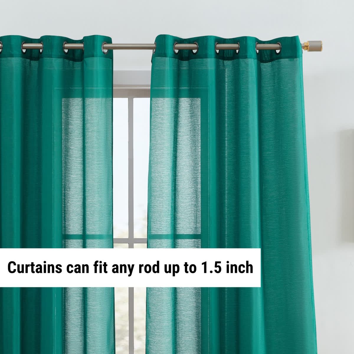 Thd Basics 2 Piece Semi Sheer Voile Window Curtain Drapes Grommet Top Panels for Bedroom, Living Room & Kids Room - Set of 2 Panels - Image 97