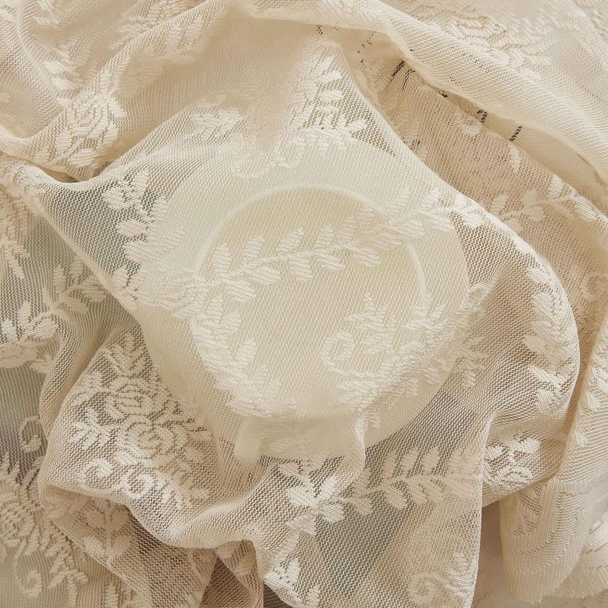 Thd Bella Patterned Scalloped Floral Lace Fabric Tablecloth for Rectangle or Round Tables, Wrinkle Resistant - Image 4