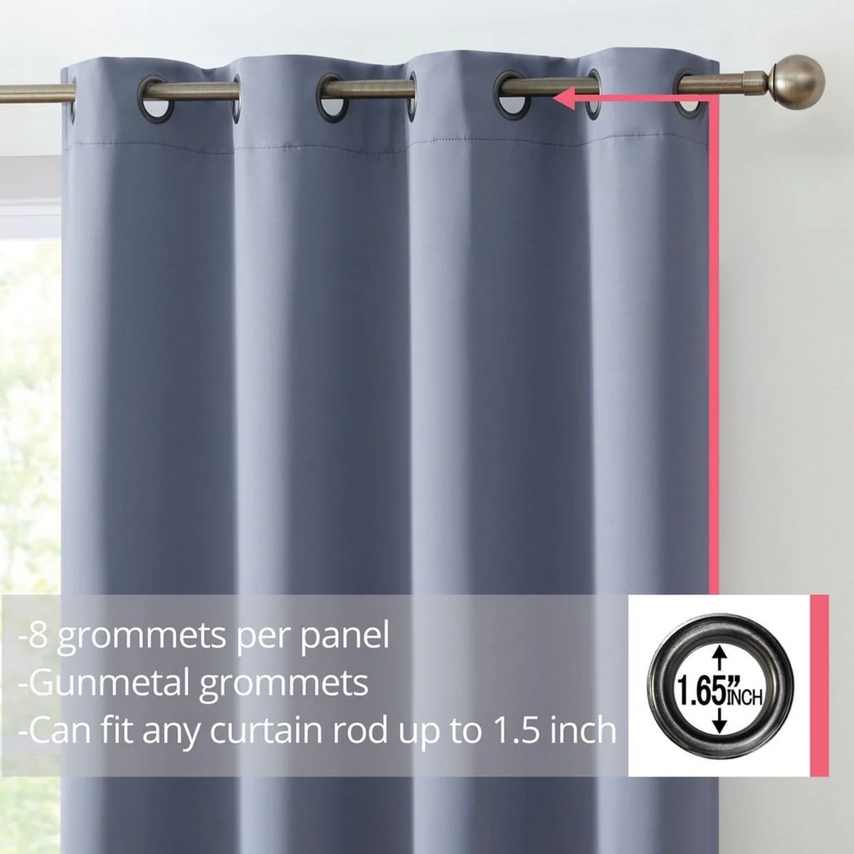 Thd Cambridge 100% Blackout Total Privacy Grommet Window Treatment Curtain Panels - Set of 2 - Image 23