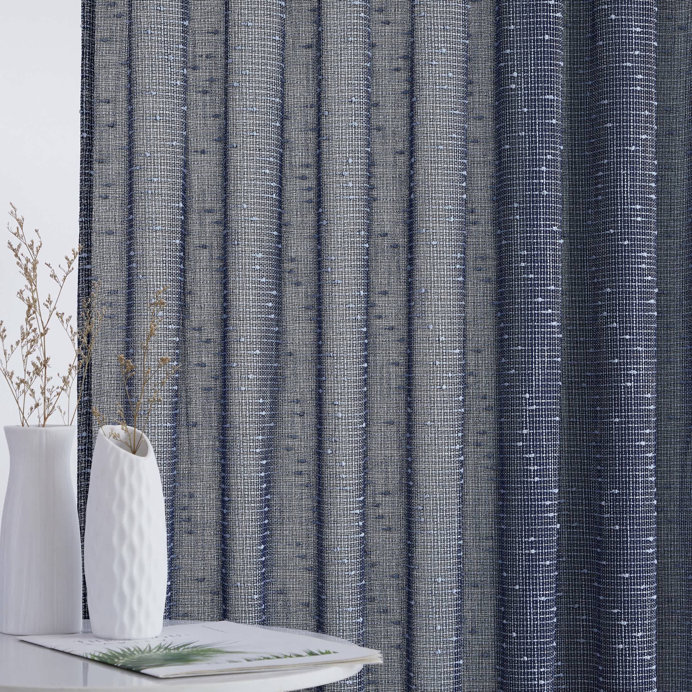 Thd Charlotte Faux Linen Semi-Sheer Light Filtering Back Tab Rod Pocket Lightweight Curtains (2 Panels) - Image 36