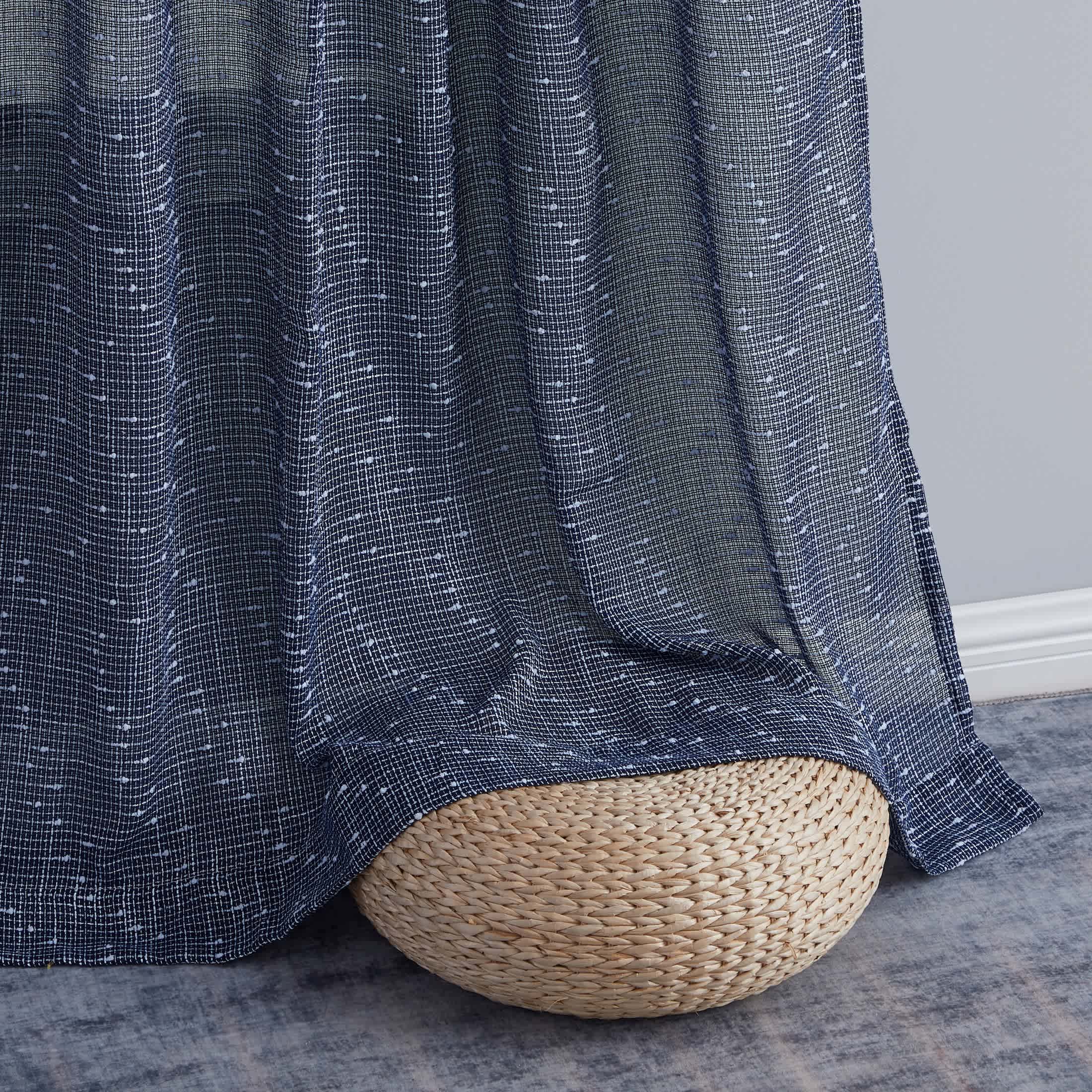 Thd Charlotte Faux Linen Semi-Sheer Light Filtering Back Tab Rod Pocket Lightweight Curtains (2 Panels) - Image 38