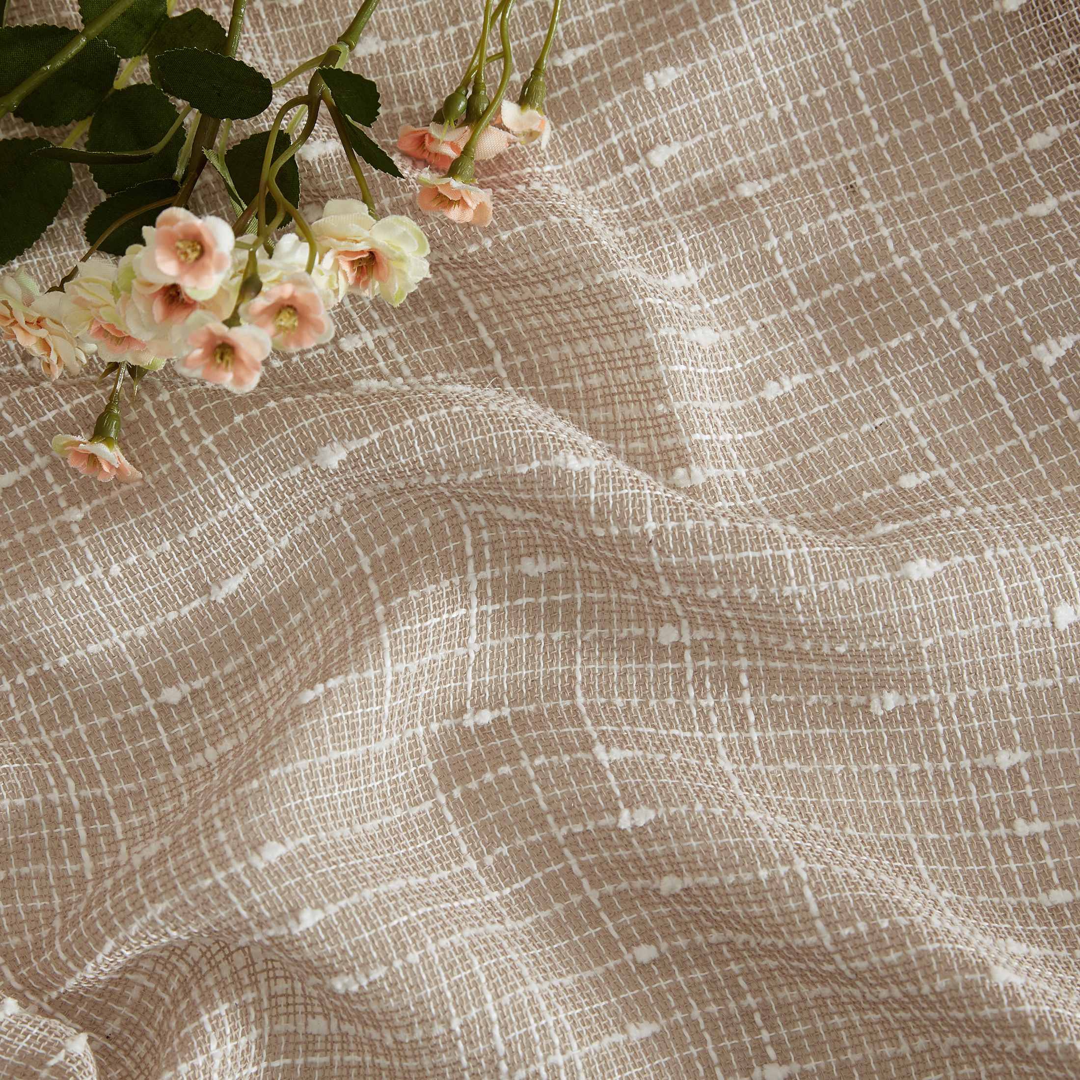 Thd Charlotte Faux Linen Semi-Sheer Light Filtering Back Tab Rod Pocket Lightweight Curtains (2 Panels) - Image 4