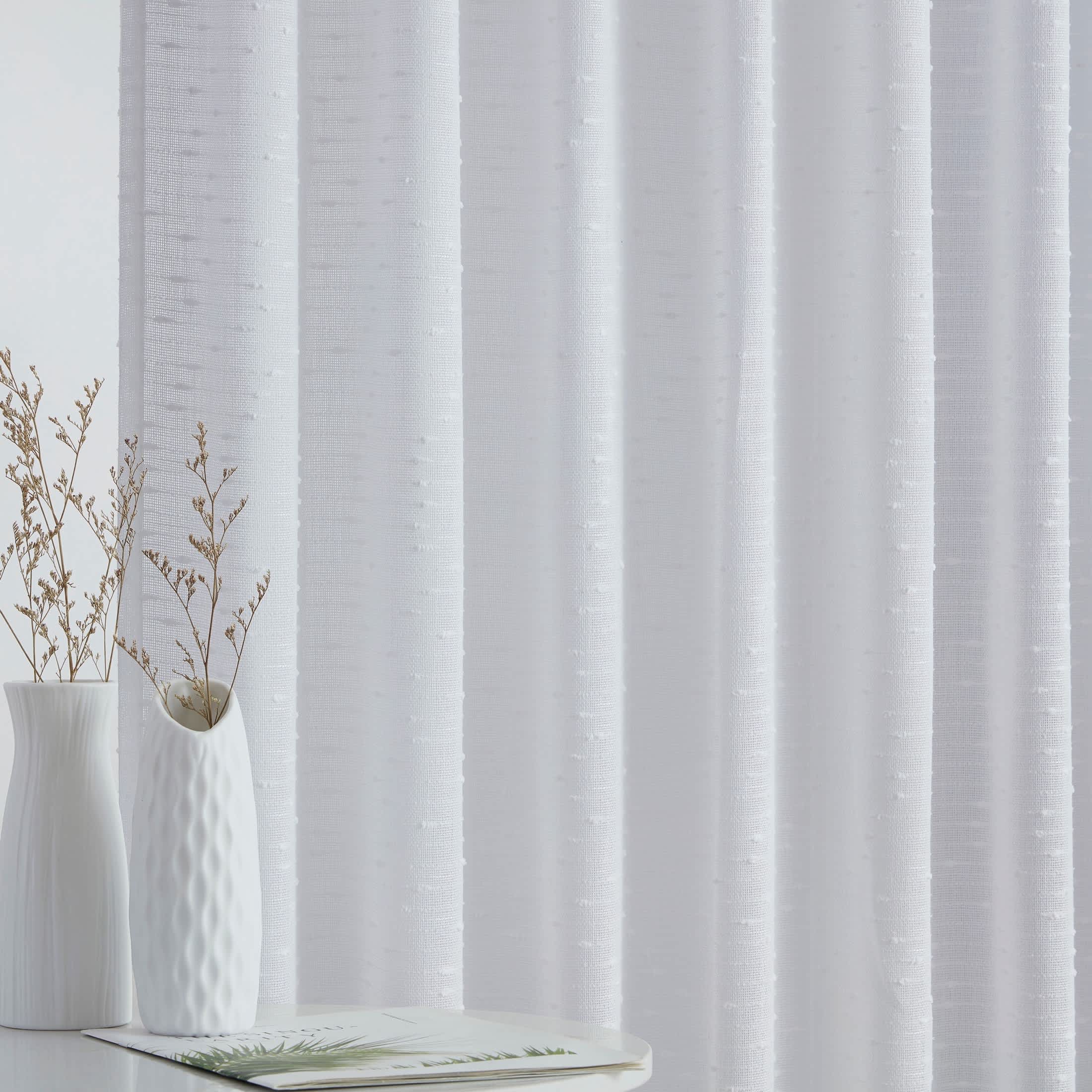 Thd Charlotte Faux Linen Semi-Sheer Light Filtering Back Tab Rod Pocket Lightweight Curtains (2 Panels) - Image 9