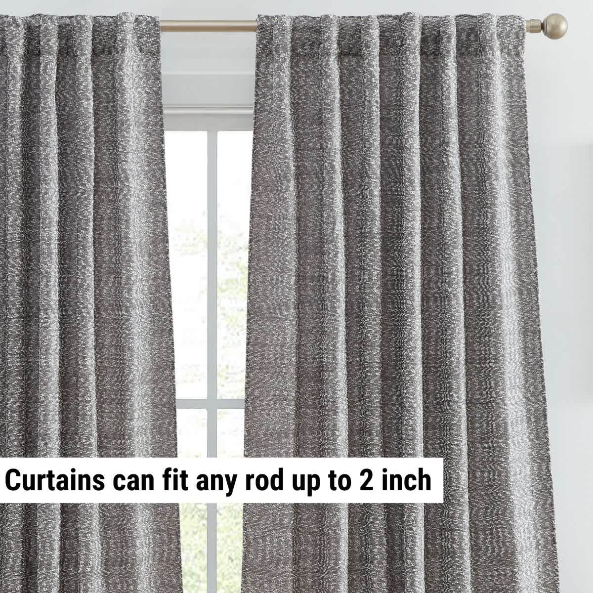 Thd East Jacquard Slub Texture Lightweight Privacy Back Tab Rod Pocket Curtains (2 Panels) - Image 2