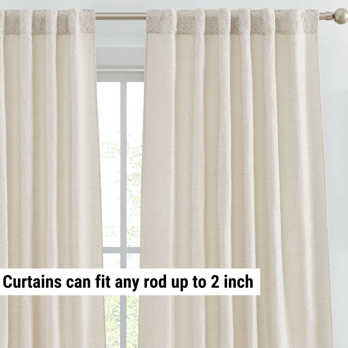 Thd East Jacquard Slub Texture Lightweight Privacy Back Tab Rod Pocket Curtains (2 Panels) - Image 20