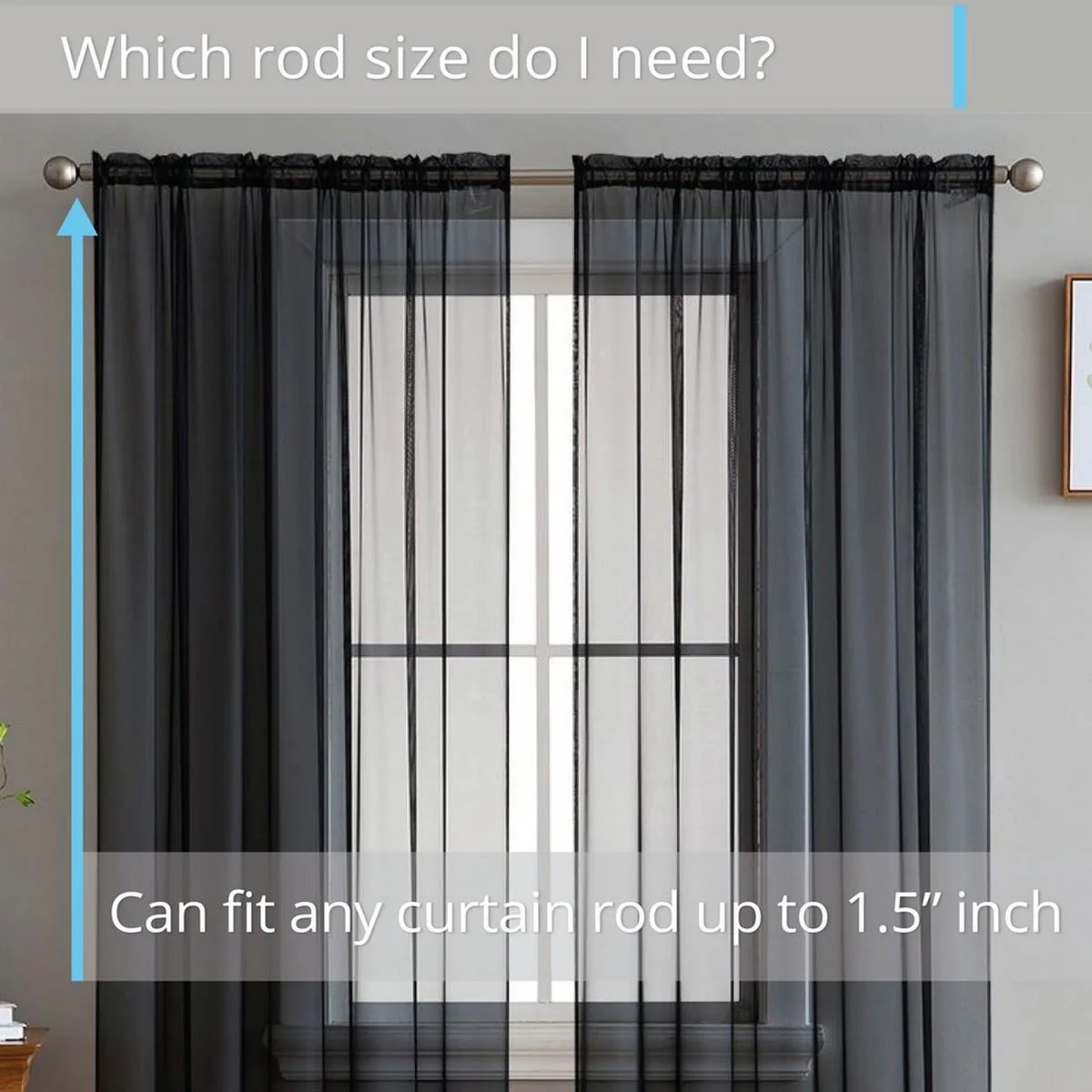 Thd Essentials Sheer Voile Window Treatment Rod Pocket Curtain Panels - Set of 2 - Image 33