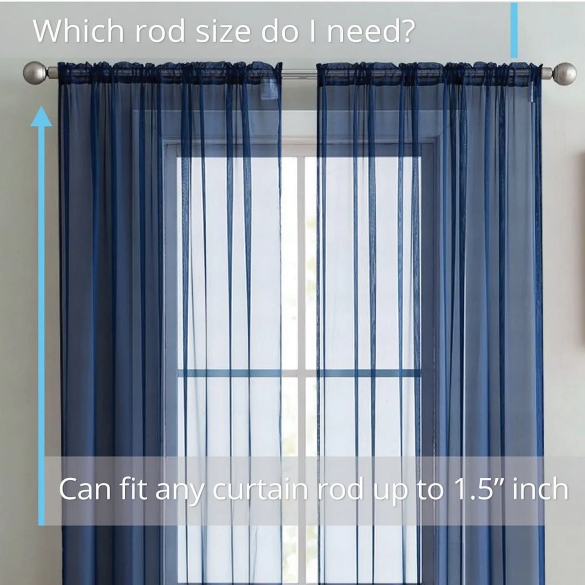 Thd Essentials Sheer Voile Window Treatment Rod Pocket Curtain Panels - Set of 2 - Image 36