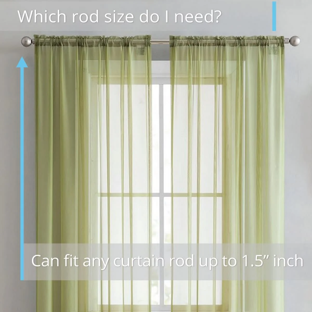 Thd Essentials Sheer Voile Window Treatment Rod Pocket Curtain Panels - Set of 2 - Image 50