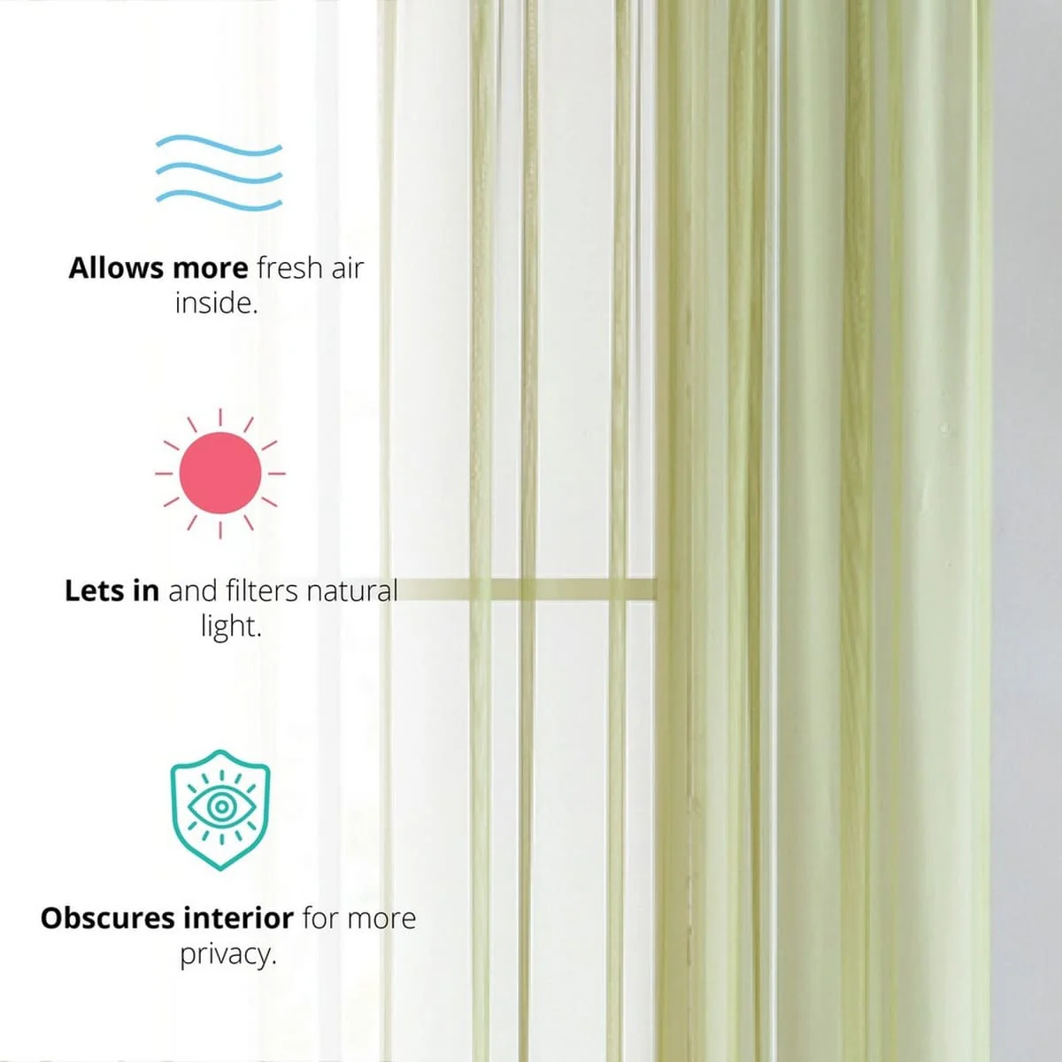Thd Essentials Sheer Voile Window Treatment Rod Pocket Curtain Panels - Set of 2 - Image 51