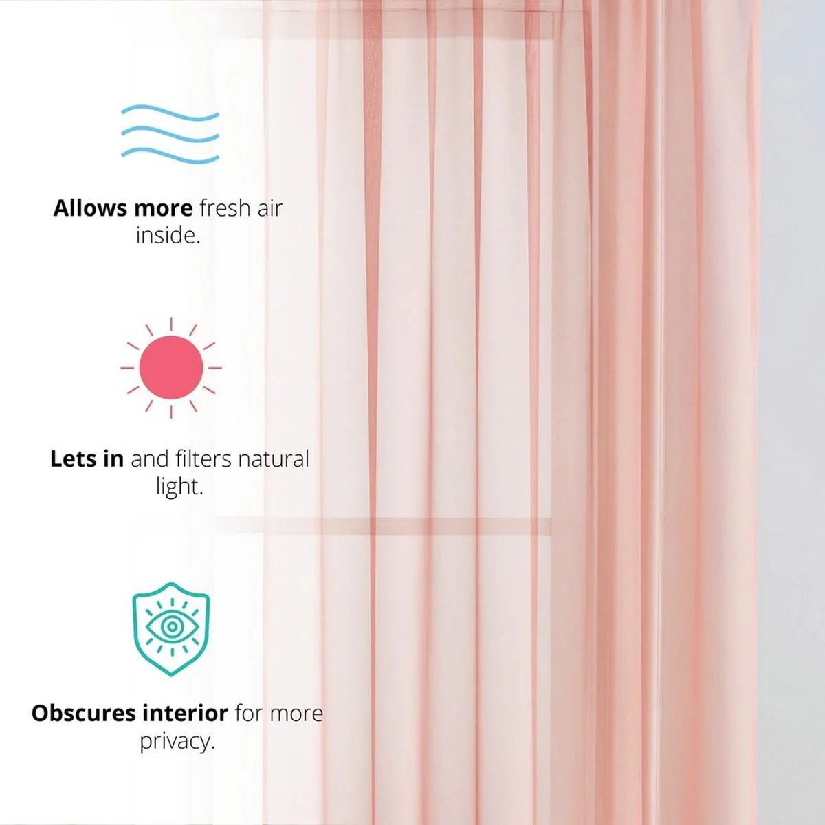Thd Essentials Sheer Voile Window Treatment Rod Pocket Curtain Panels - Set of 2 - Image 56