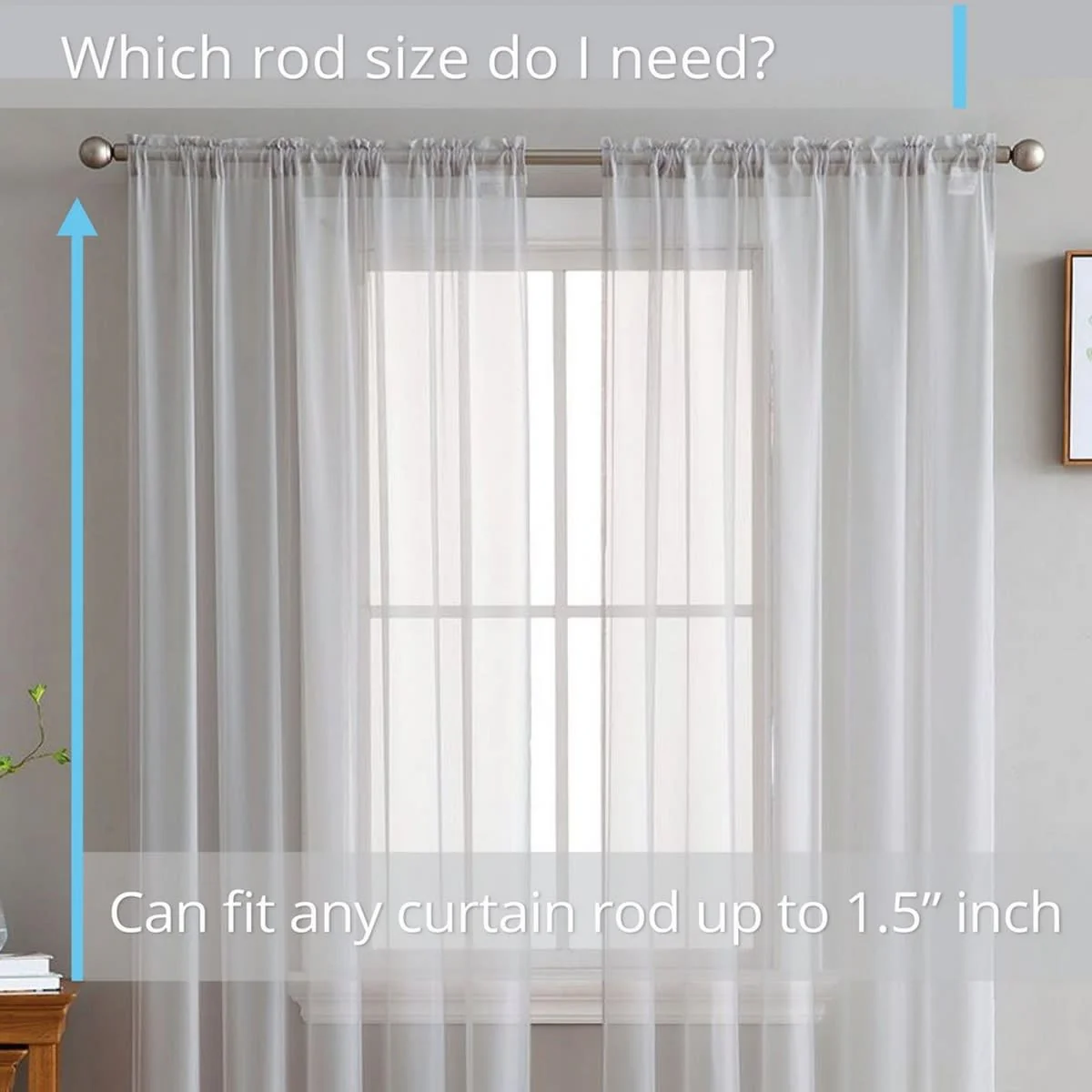 Thd Essentials Sheer Voile Window Treatment Rod Pocket Curtain Panels - Set of 2 - Image 65