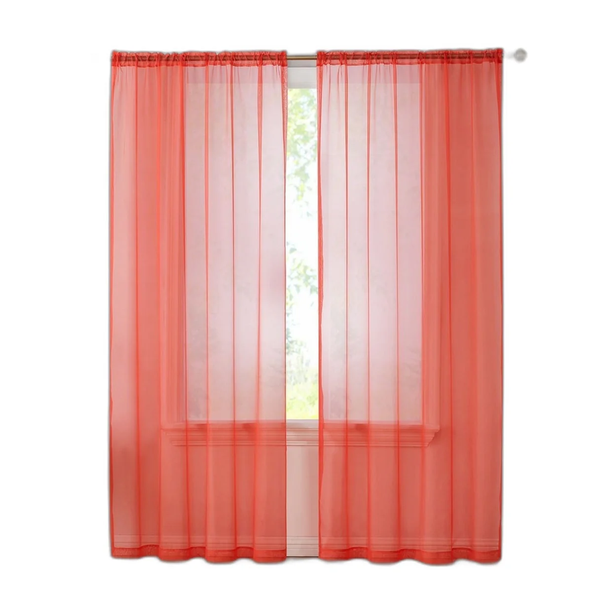 Thd Essentials Sheer Voile Window Treatment Rod Pocket Curtain Panels - Set of 2 - Image 67