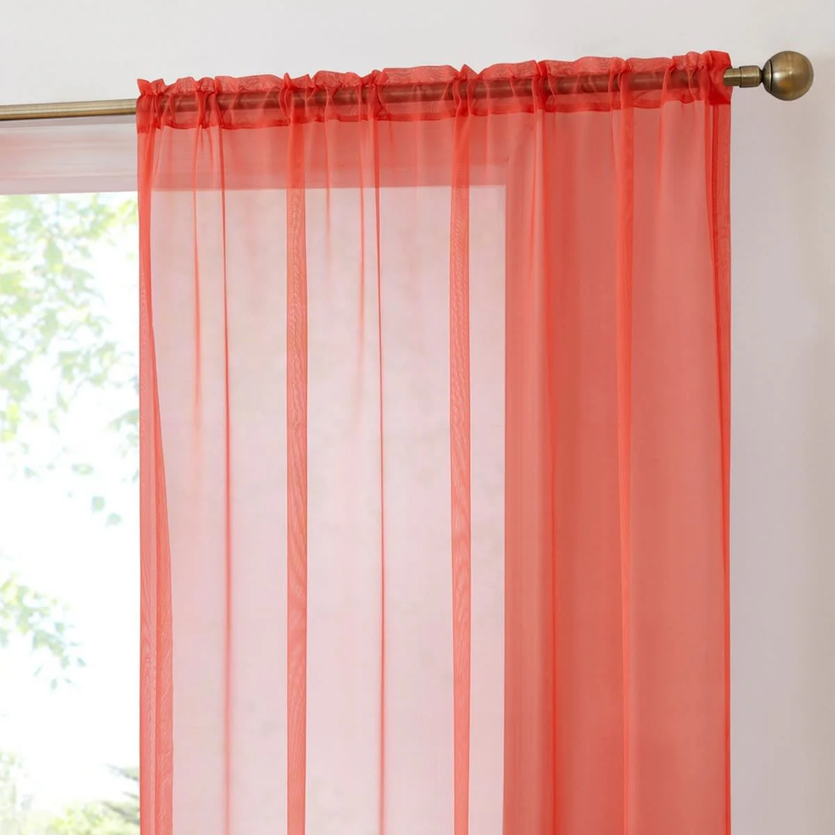 Thd Essentials Sheer Voile Window Treatment Rod Pocket Curtain Panels - Set of 2 - Image 68
